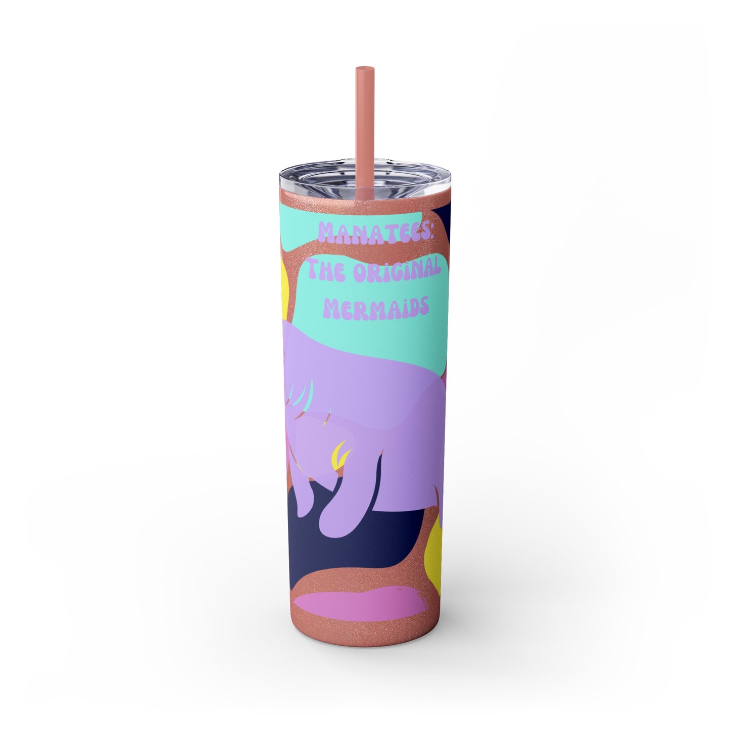 The Original Mermaid Manatee Tumbler with Straw, 20oz