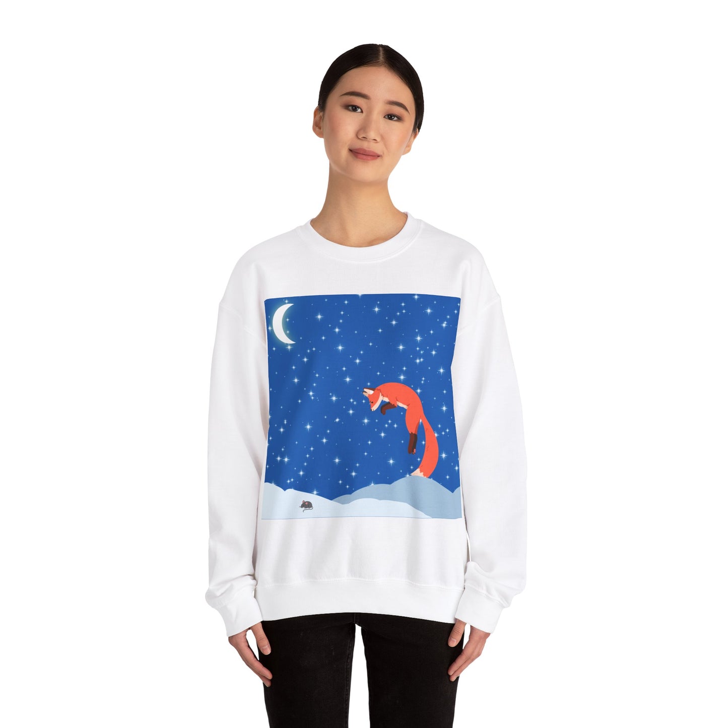 Snow Jumping Fox Unisex Heavy Blend™ Crewneck Sweatshirt EU