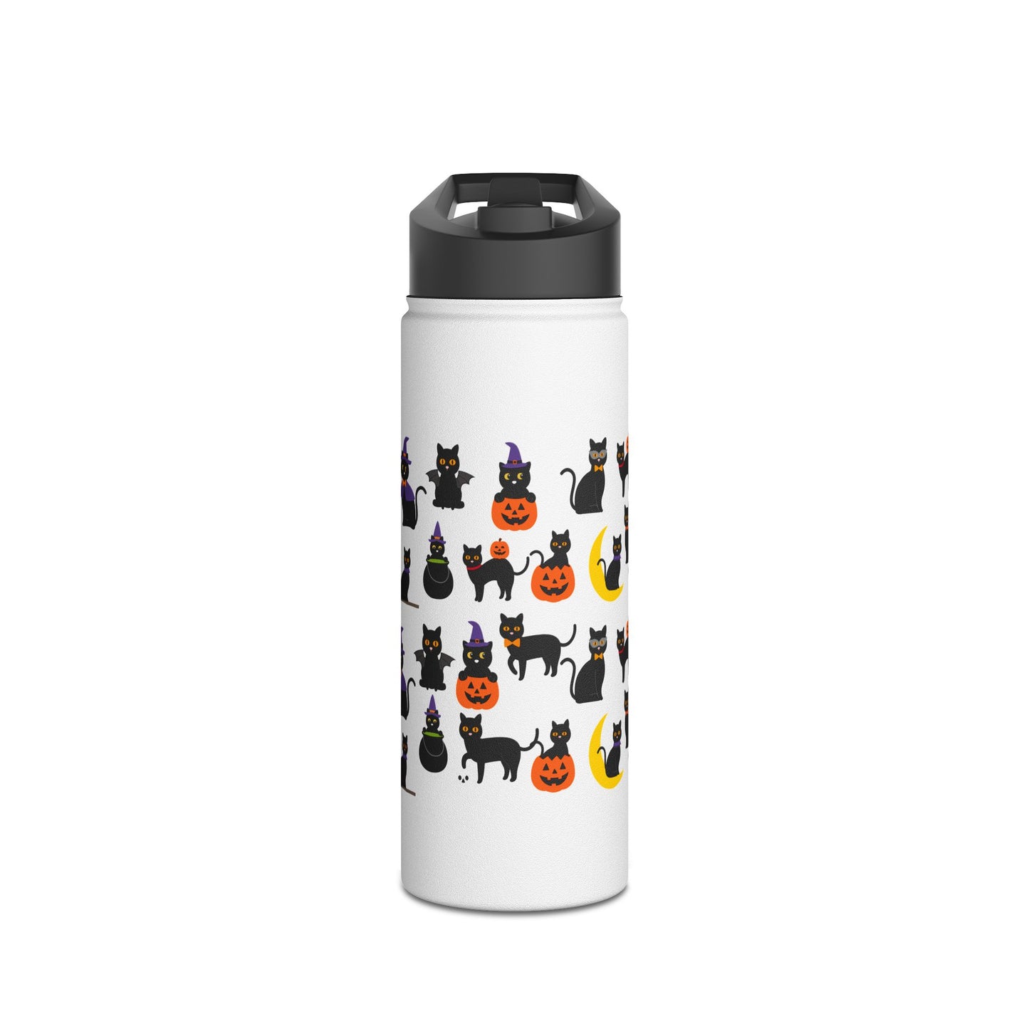 Halloween Cats Stainless Steel Water Bottle, Standard Lid