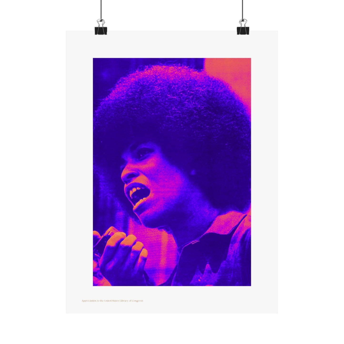 Angela Davis Black Panther Party Vertical Poster