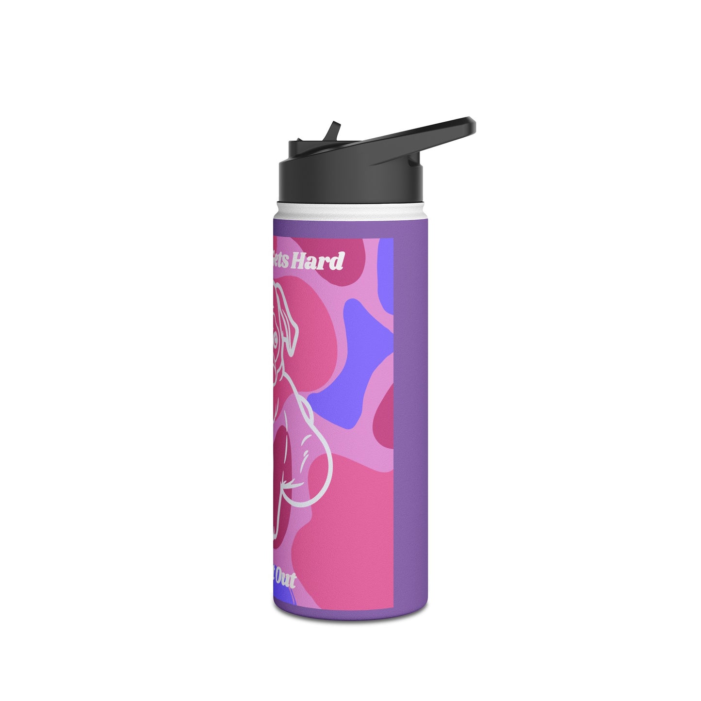 Charming Pug Stainless Steel Water Bottle, Standard Lid