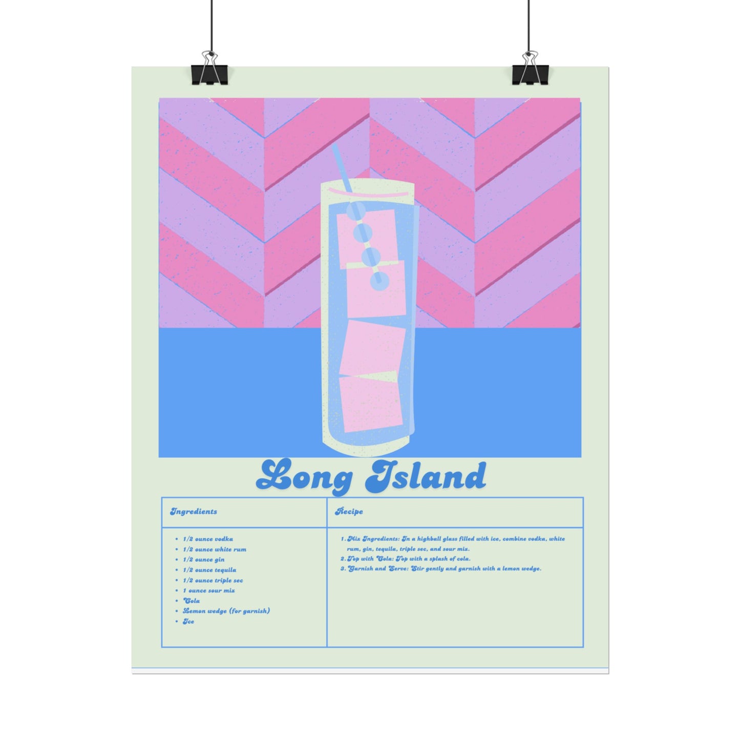 Long Island Illustration Vertical Poster SMALL EU