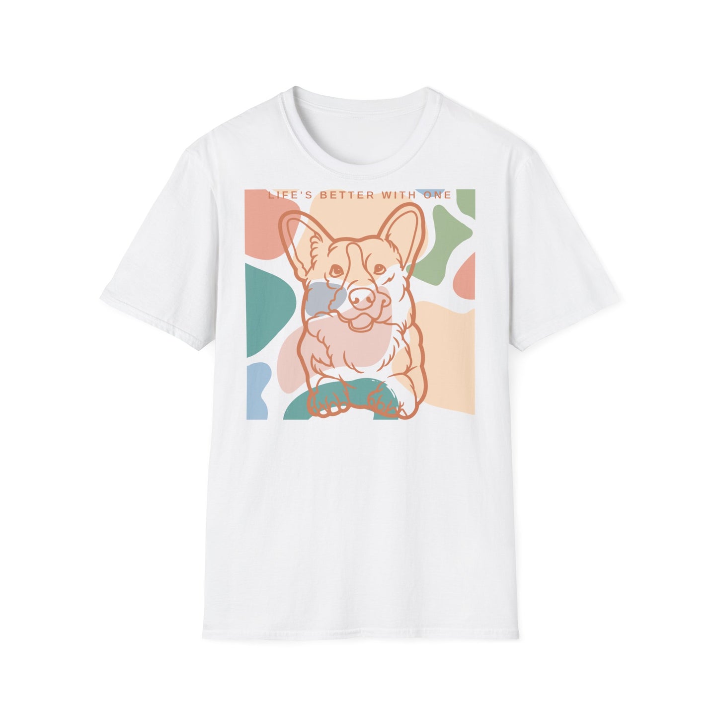 Bonita camiseta unisex de estilo suave con diseño de Corgi 