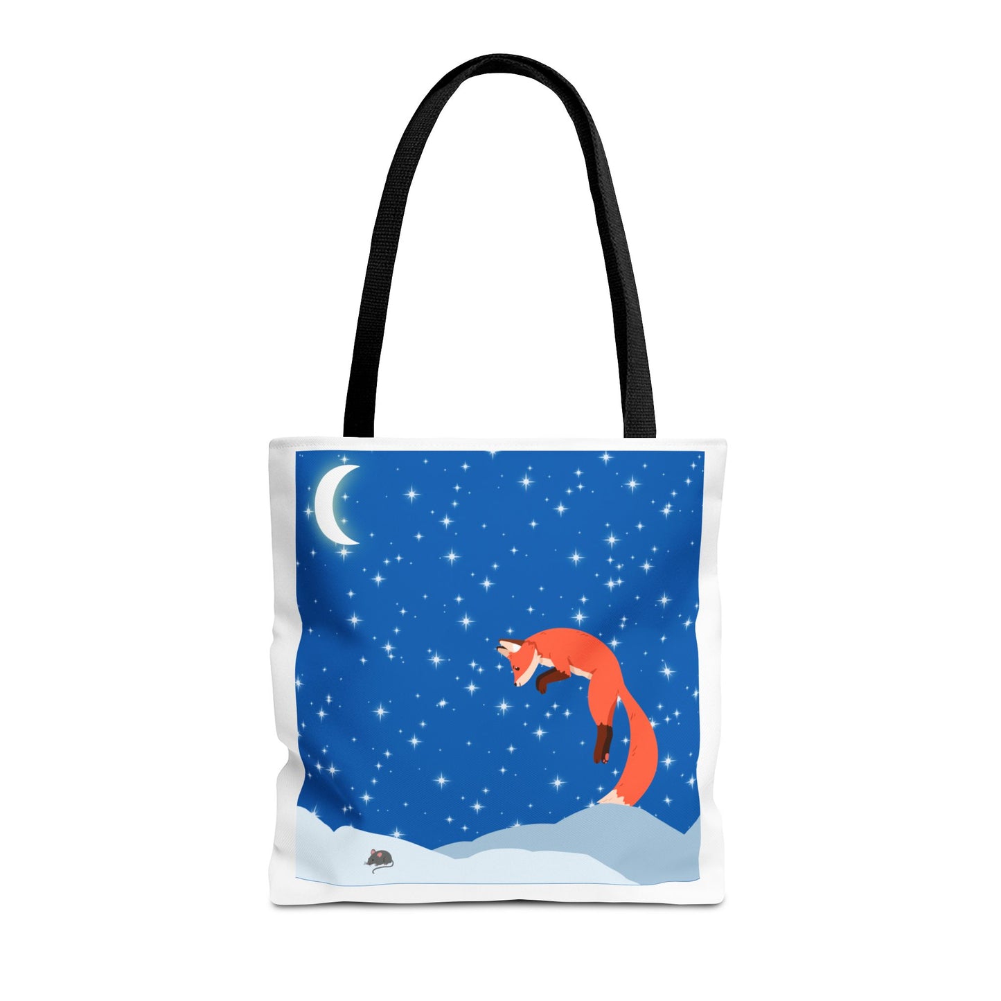 Snow Jumping Fox Tote Bag