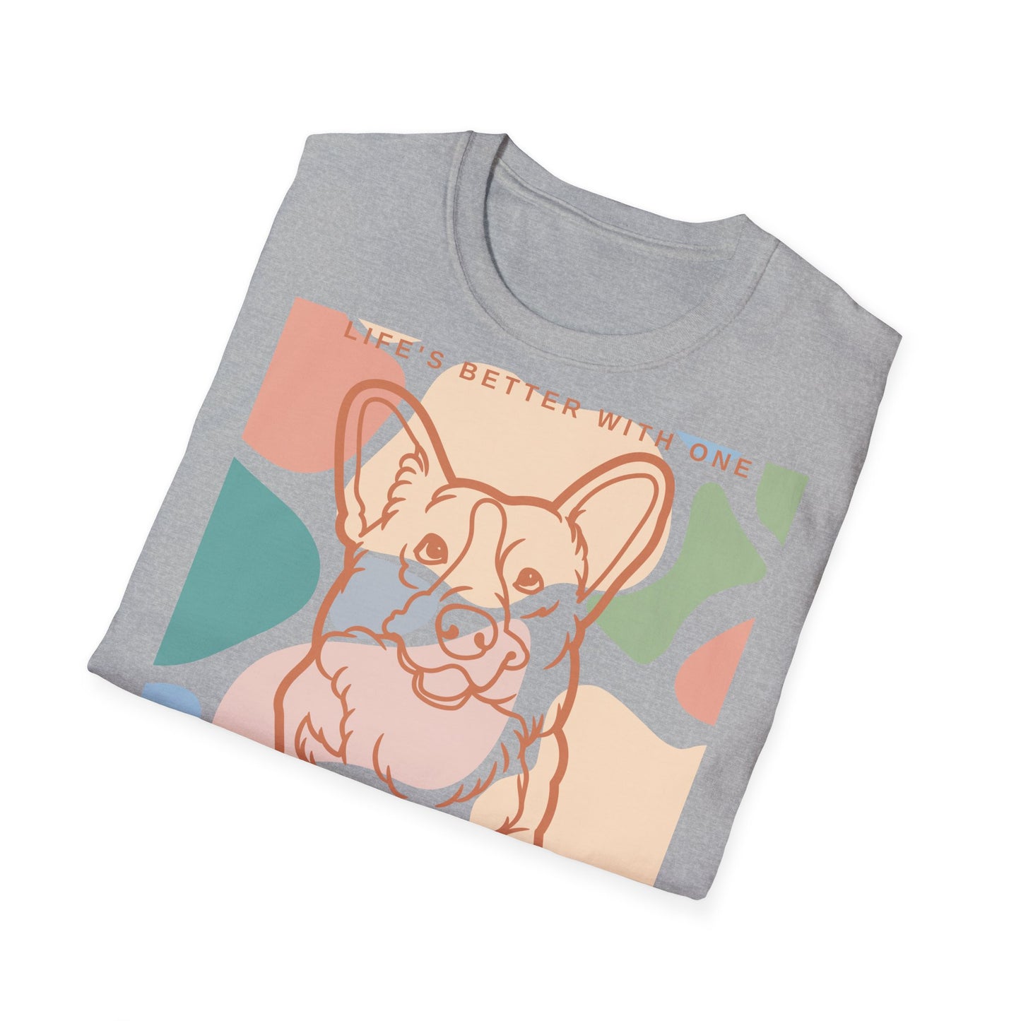 Bonita camiseta unisex de estilo suave con diseño de Corgi 