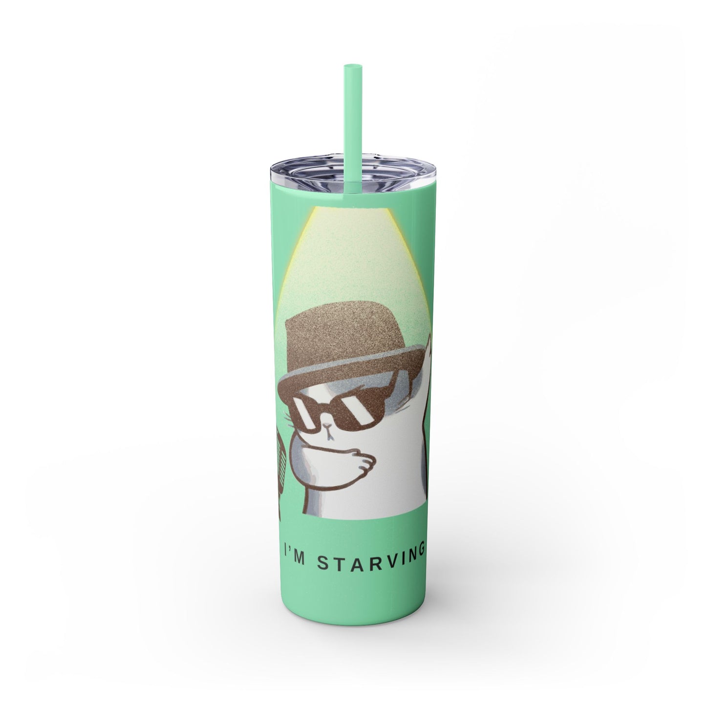 Blues Cat Tumbler with Straw, 20oz