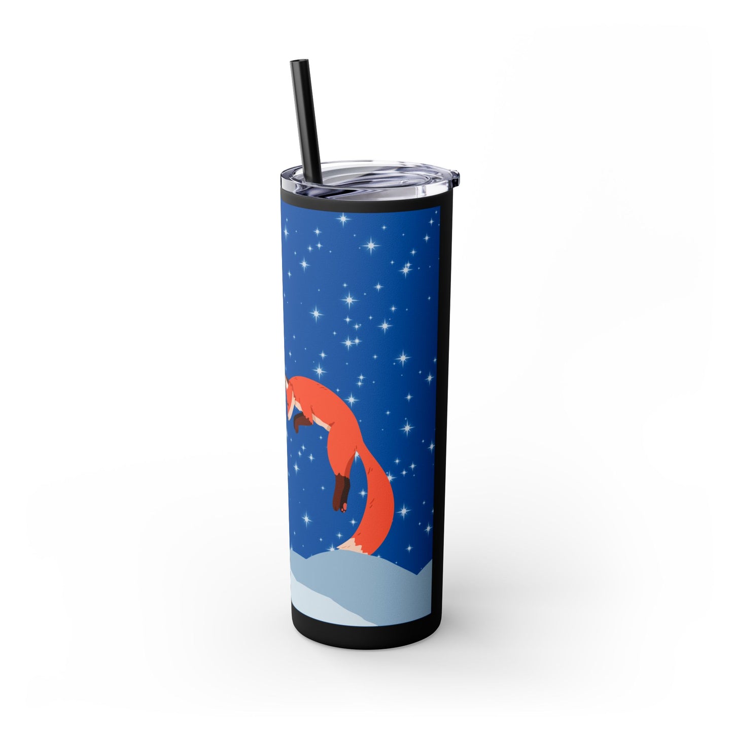 Snow Jumping Fox Tumbler with Straw, 20oz