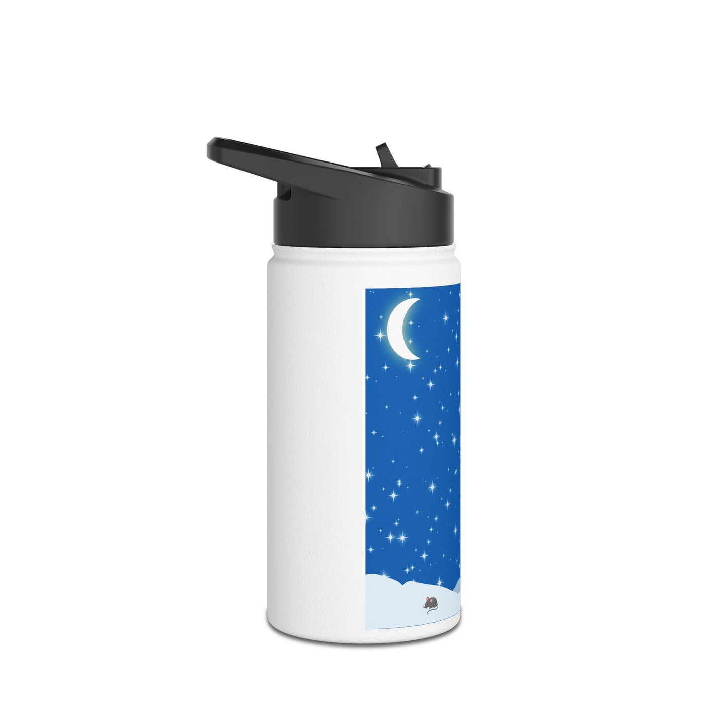 Snow Jumping Fox Stainless Steel Water Bottle, Standard Lid