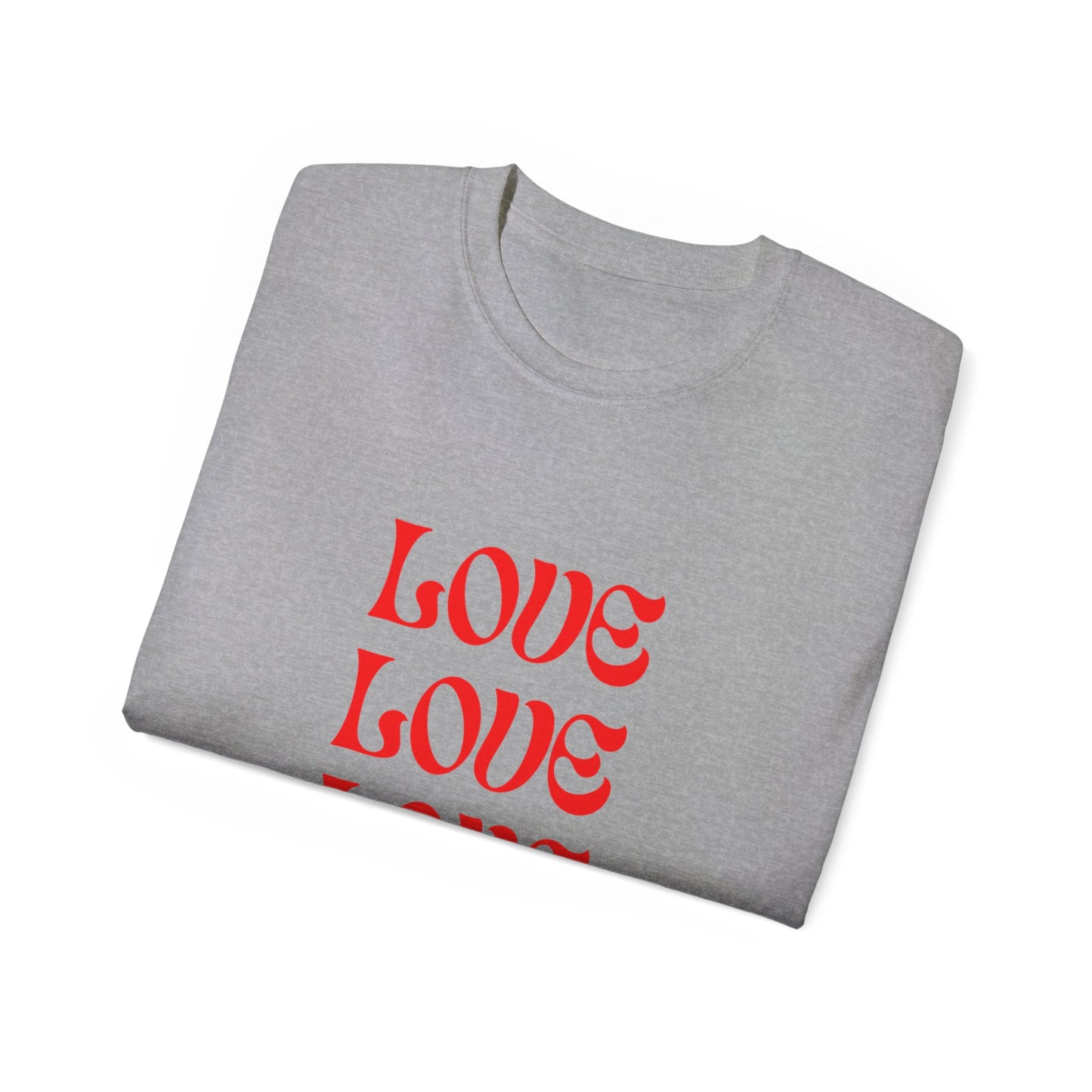 Camiseta unisex de algodón ultra fino Love Love Love