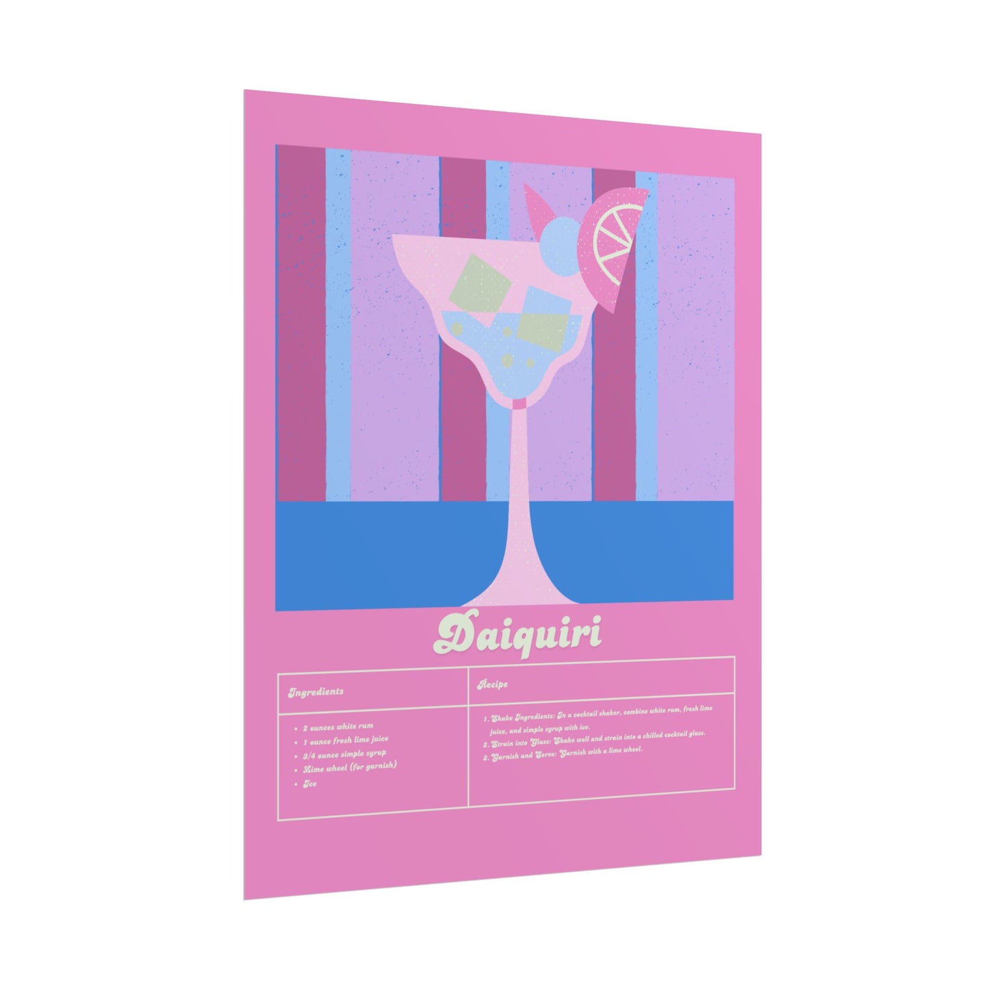 Daiquiri Illustration Vertical Poster SMALL EU