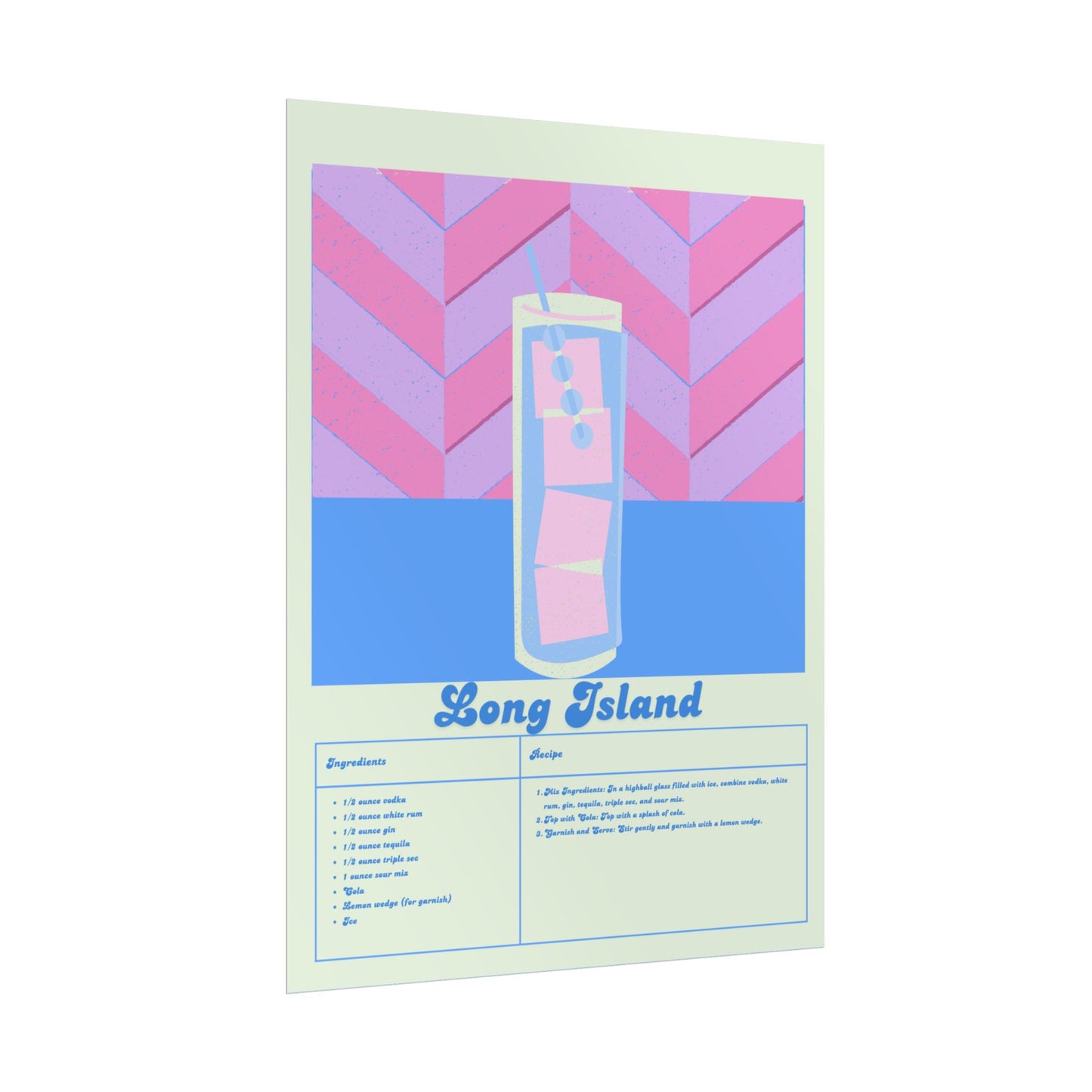 Long Island Illustration Vertical Poster LARGE EU