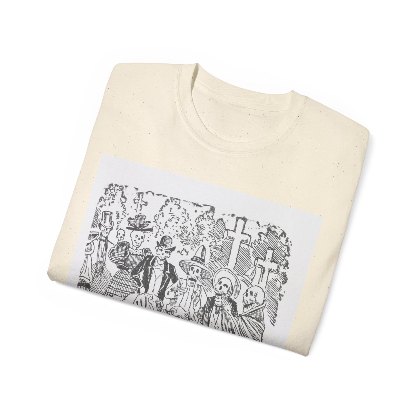 José Guadalupe Posada A Skeleton with a Sheet Crying in a Cemetery 1880-1910 Unisex Ultra Cotton Tee