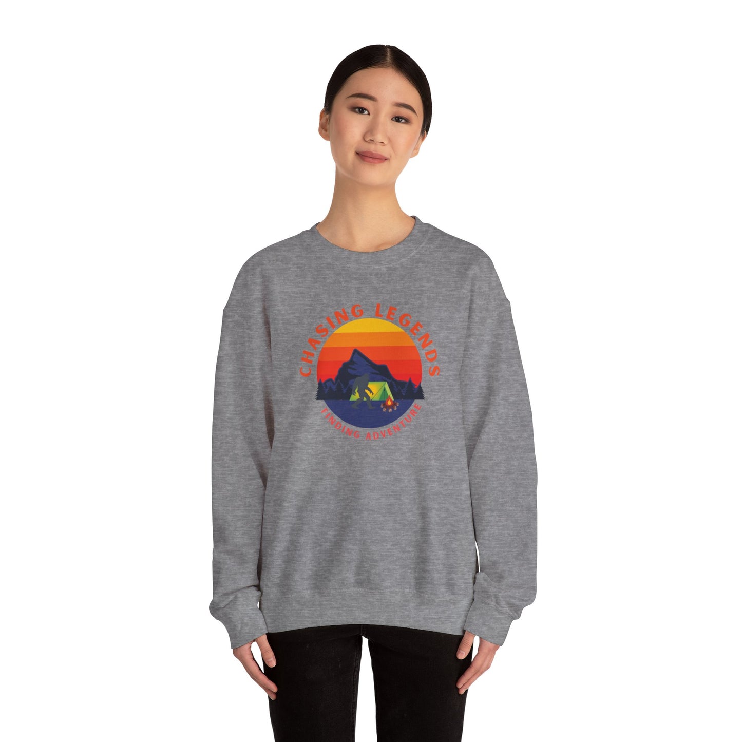 Sudadera unisex de cuello redondo de mezcla pesada Bigfoot Adventure: Chasing Legends