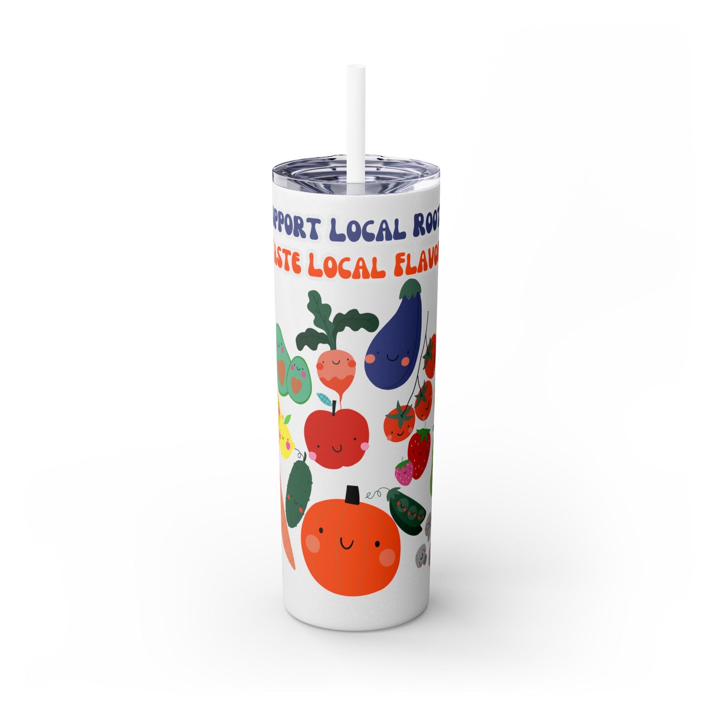 Vaso con pajita, 20 oz, raíces locales y sabores locales 