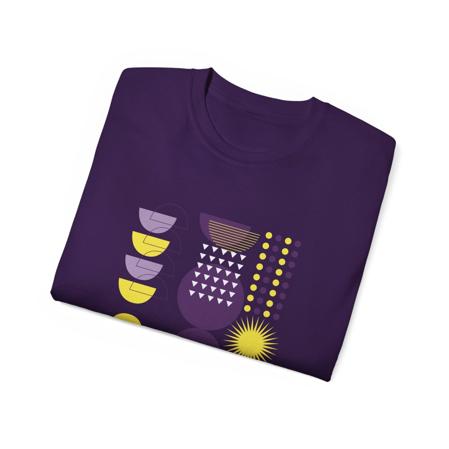 Camiseta de algodón ultra suave con ilustración de ciruelas modernas de la UE