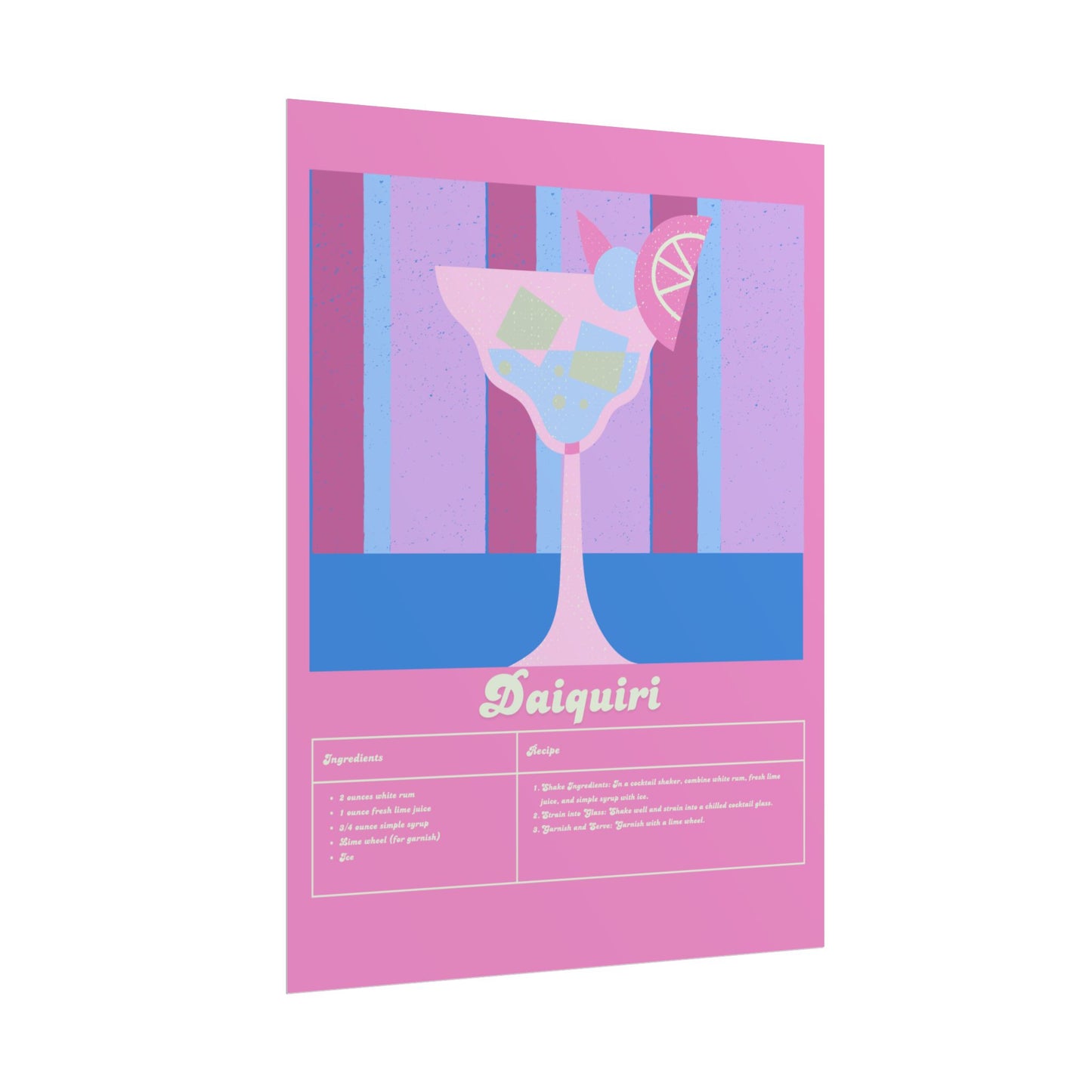 Daiquiri Illustration Vertical Poster LARGE EU