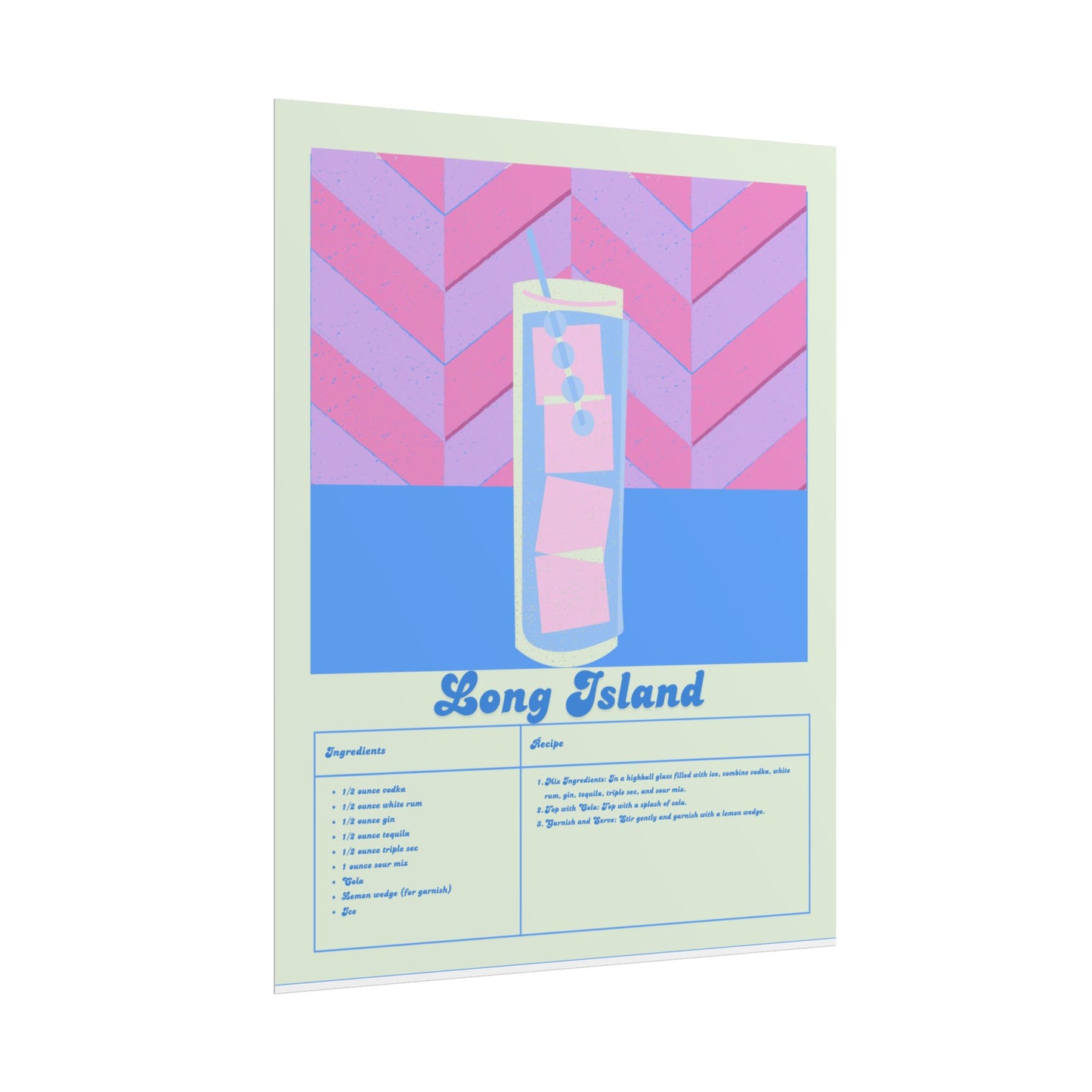 Long Island Illustration Vertical Poster SMALL EU