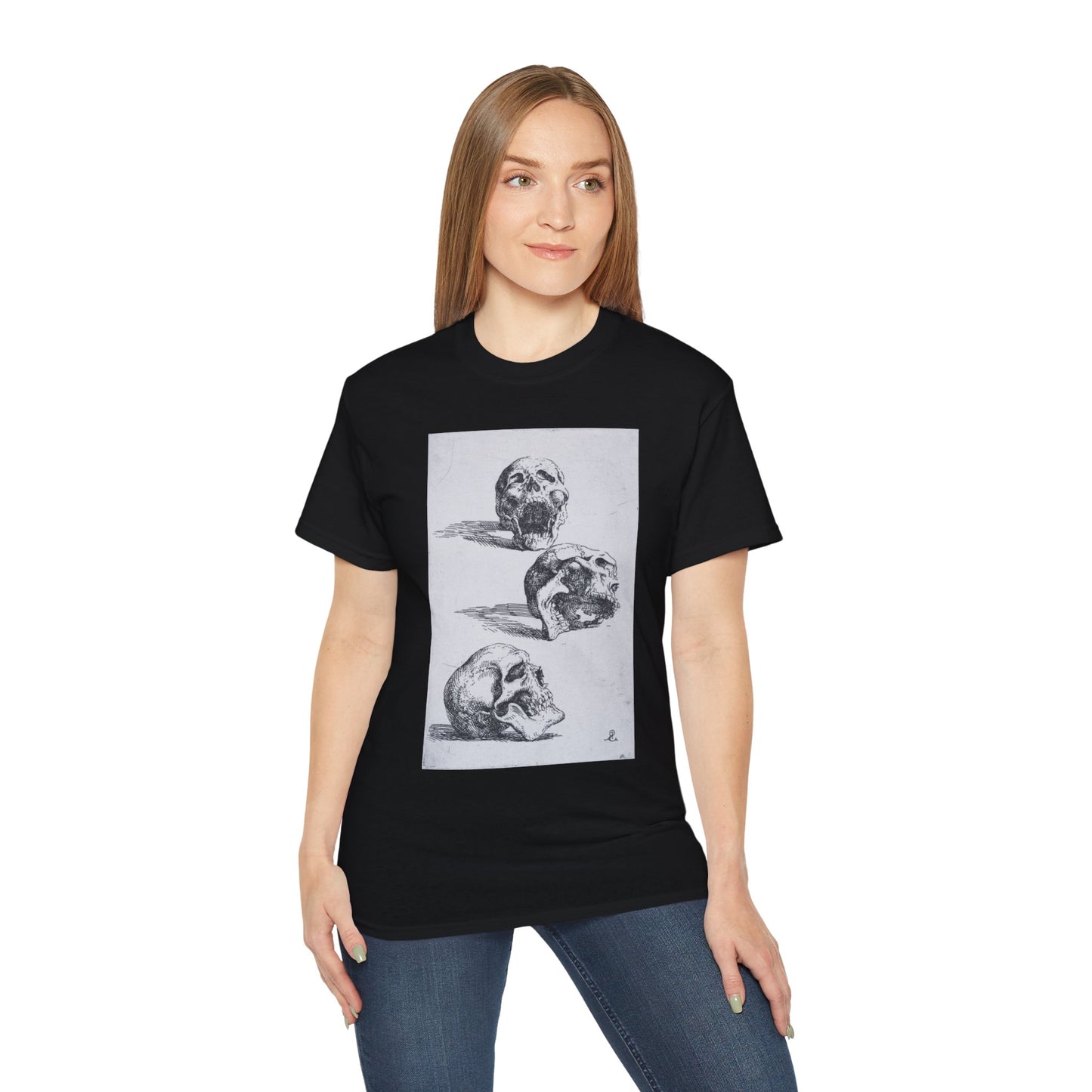 Three Human Skulls Salvator Rosa 1662 Unisex Ultra Cotton Tee EU