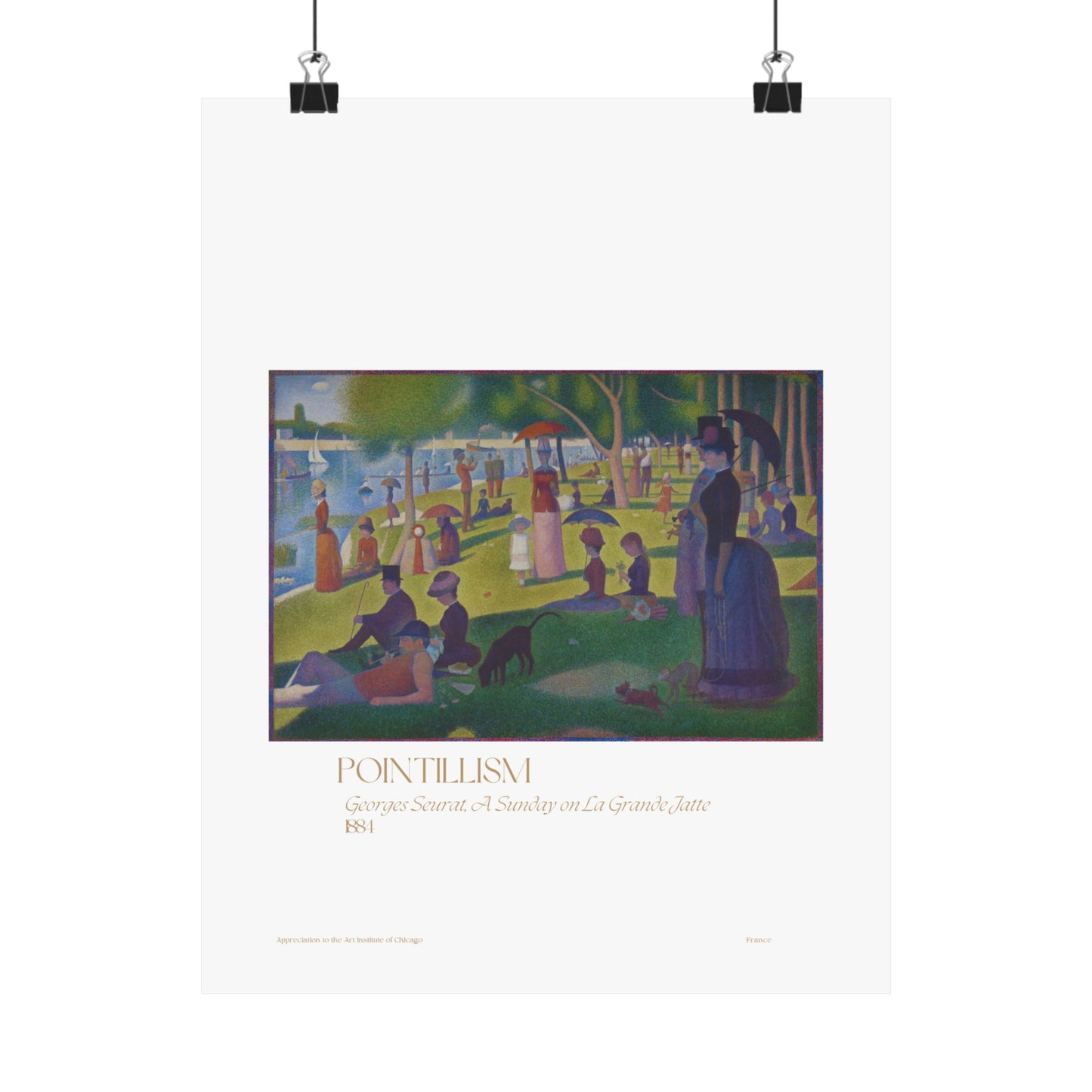 Georges Seurat, A Sunday on La Grande Jatte 1881 Vertical Poster