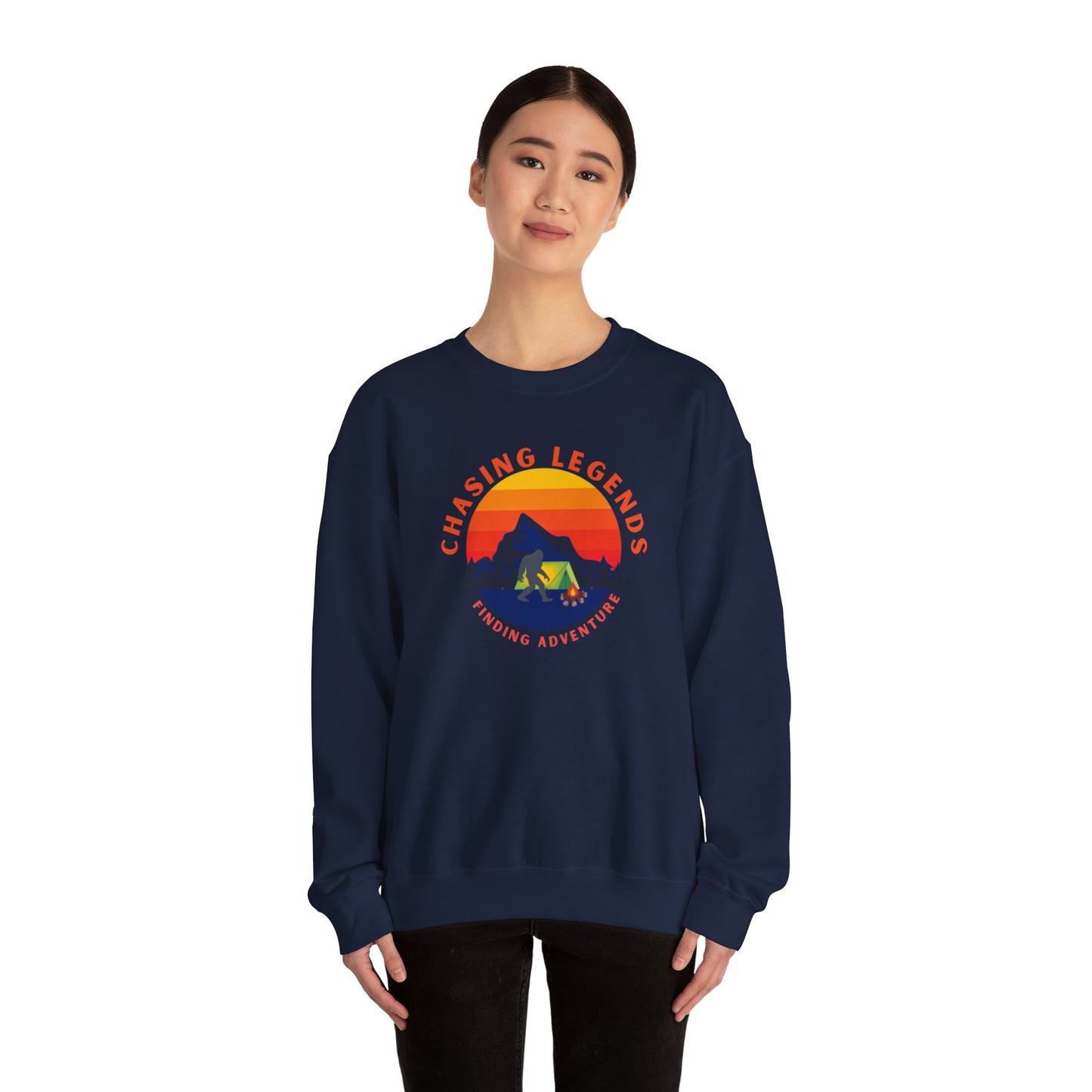 Sudadera unisex de cuello redondo de mezcla pesada Bigfoot Adventure: Chasing Legends