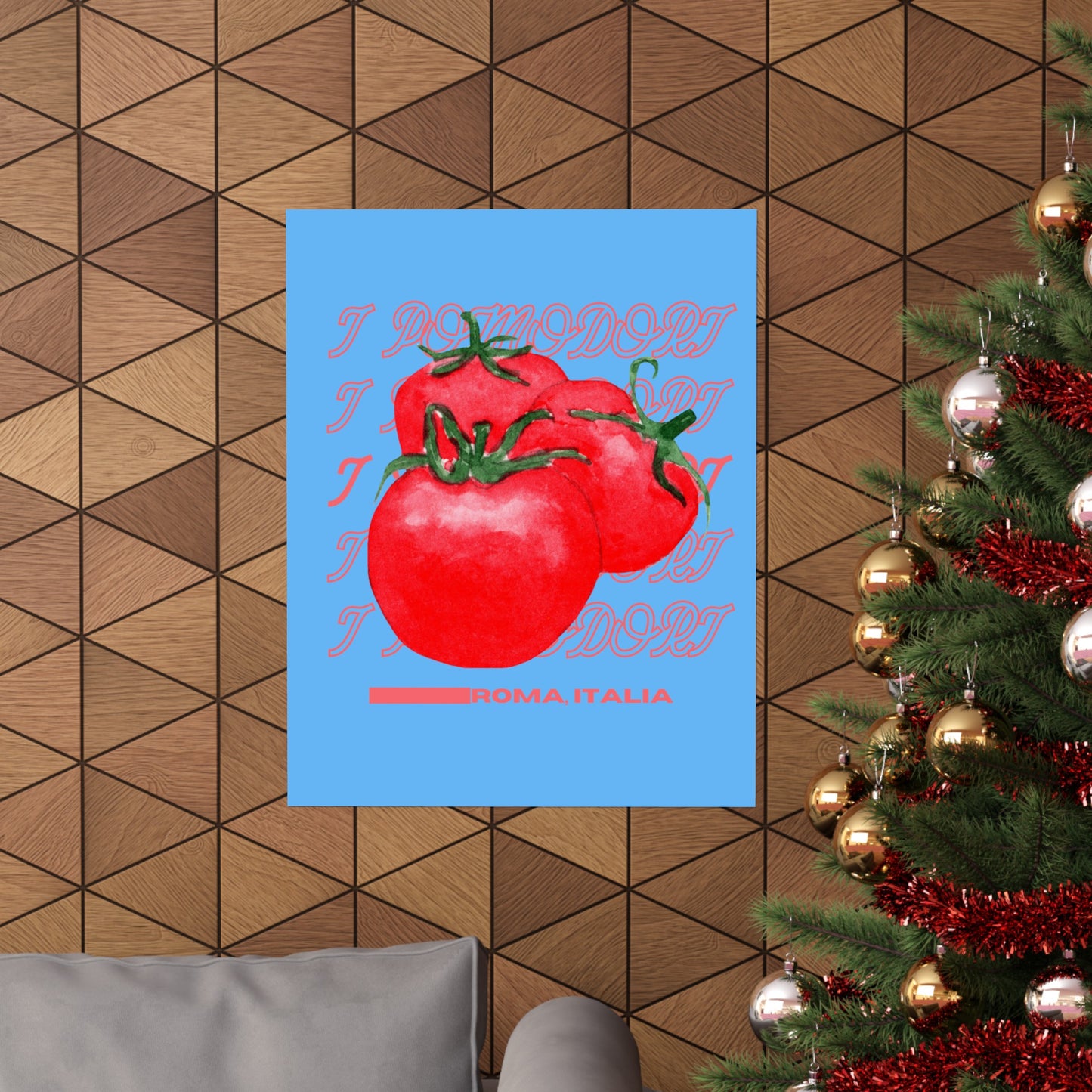 Tomatoes, Rome Italy Illustration Vertical Poster