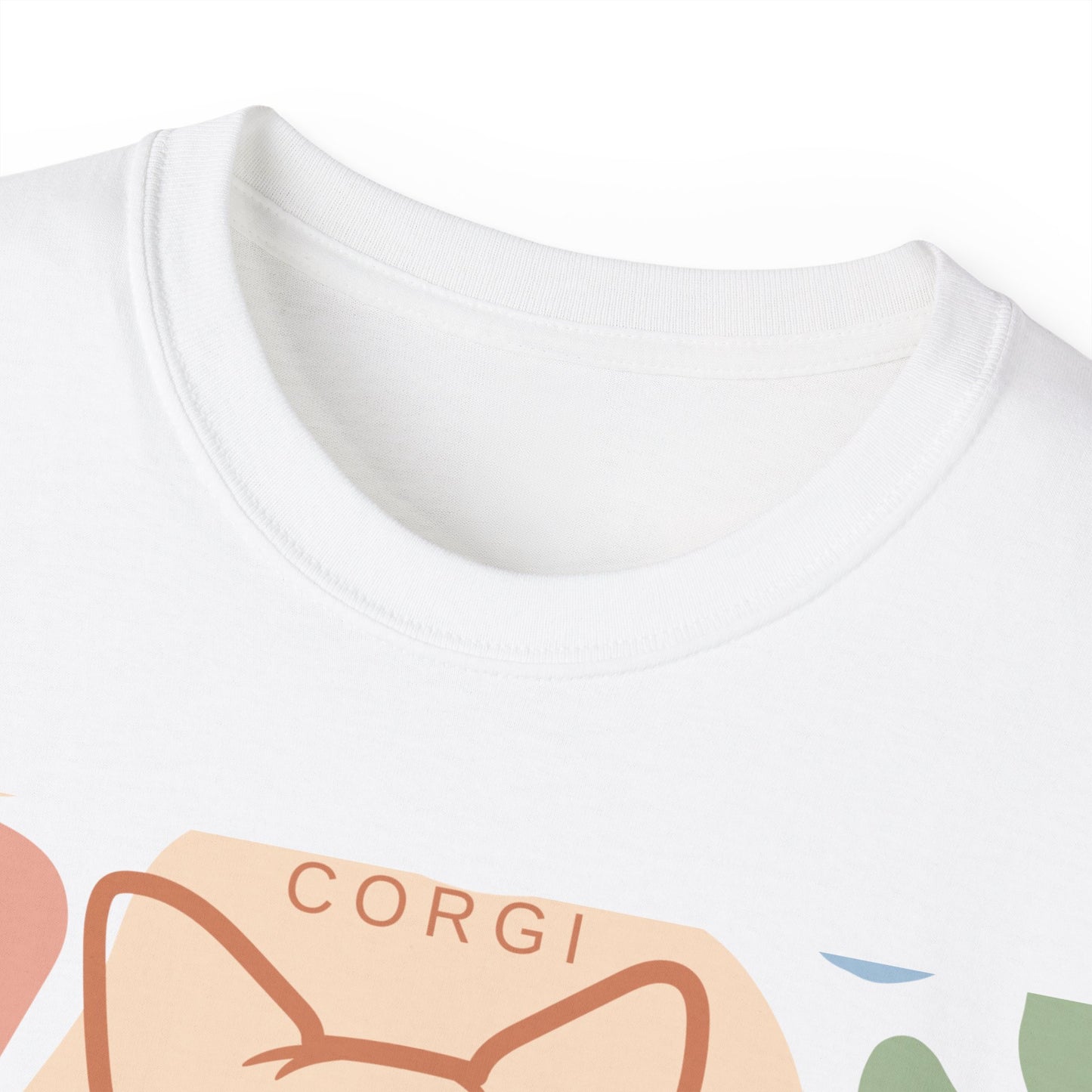 Linda camiseta unisex de algodón ultra fino con grupa de corgi 