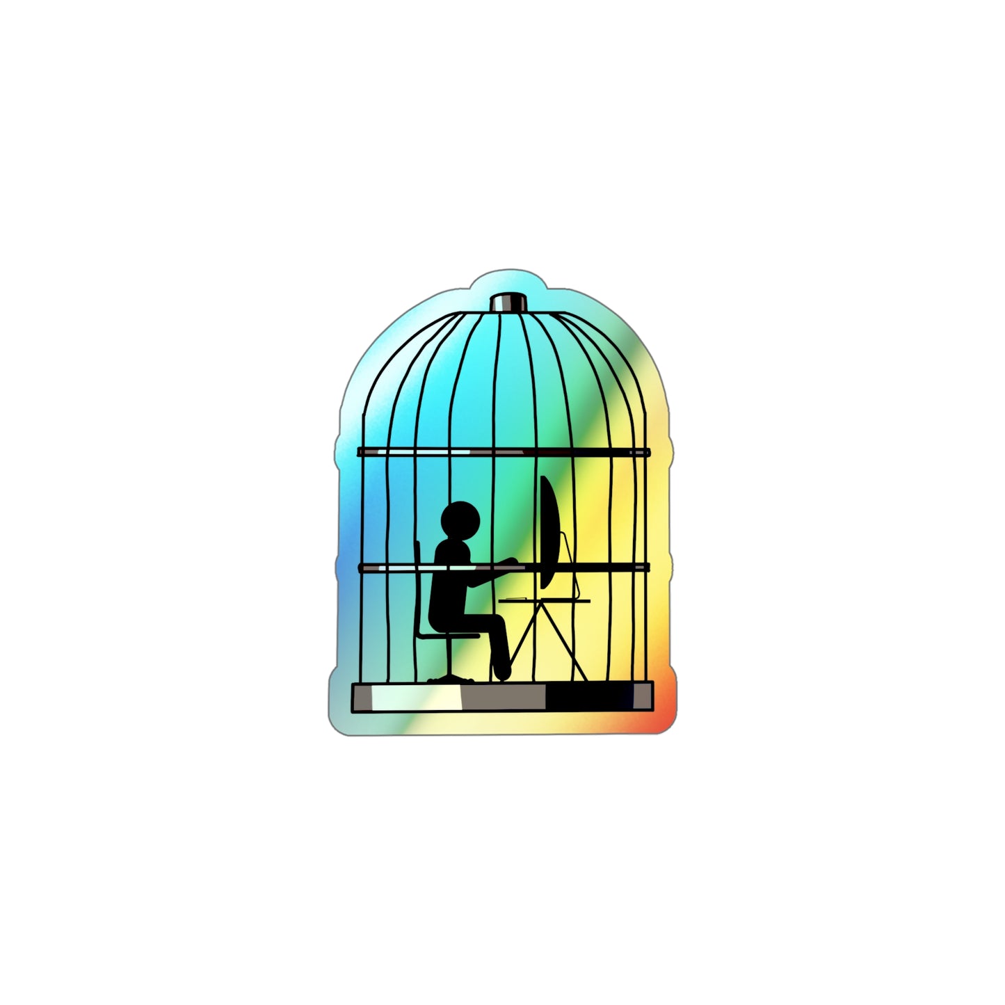 Iron Cage Holographic Die-cut Stickers