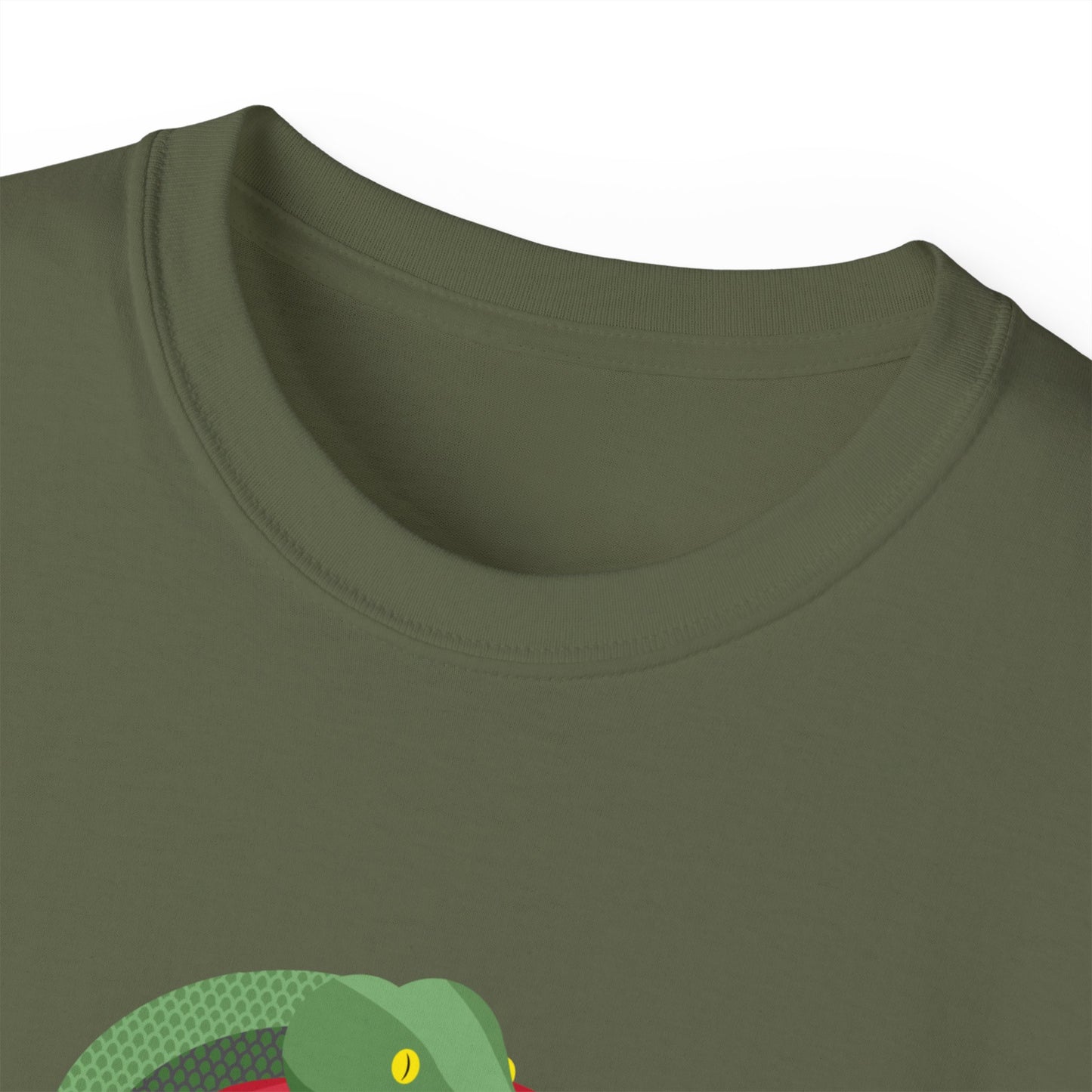 Camiseta de algodón ultra suave con ilustración La serpiente me obligó a hacerlo