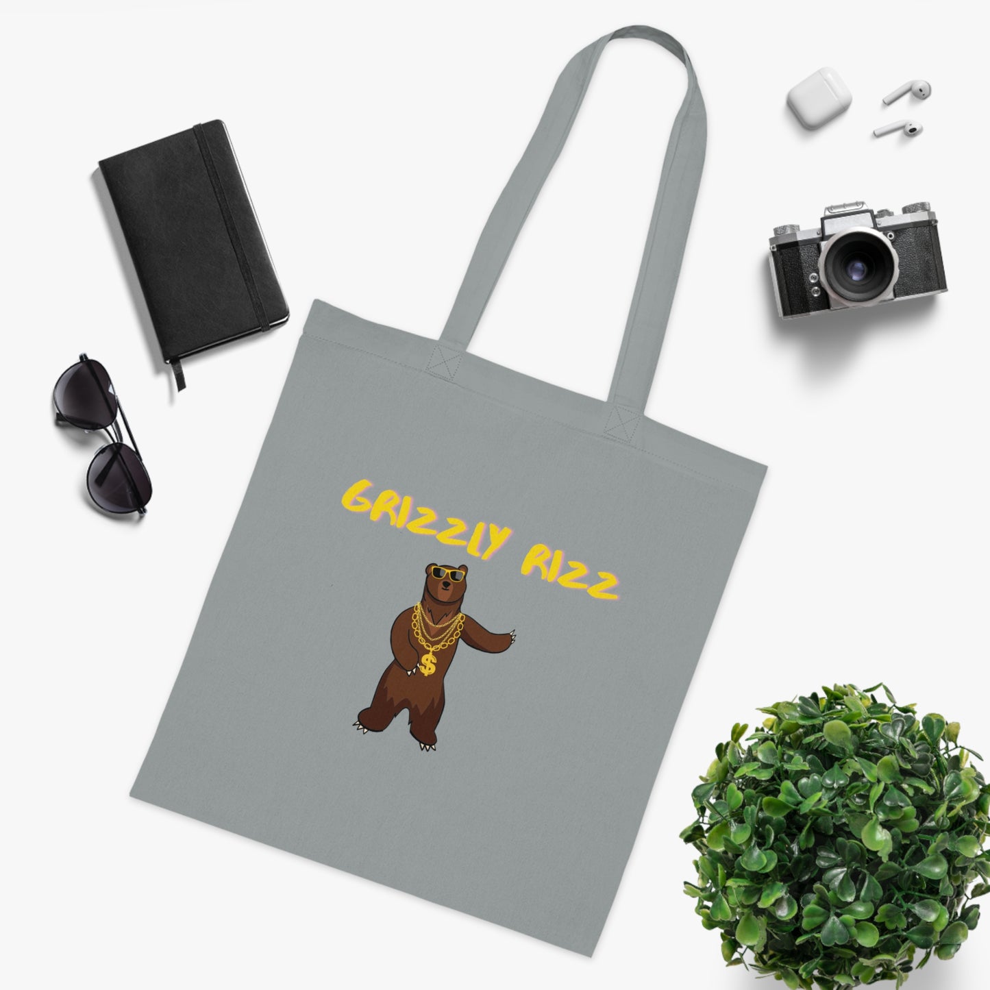 Grizzly Rizz Bear Tote Bag EU