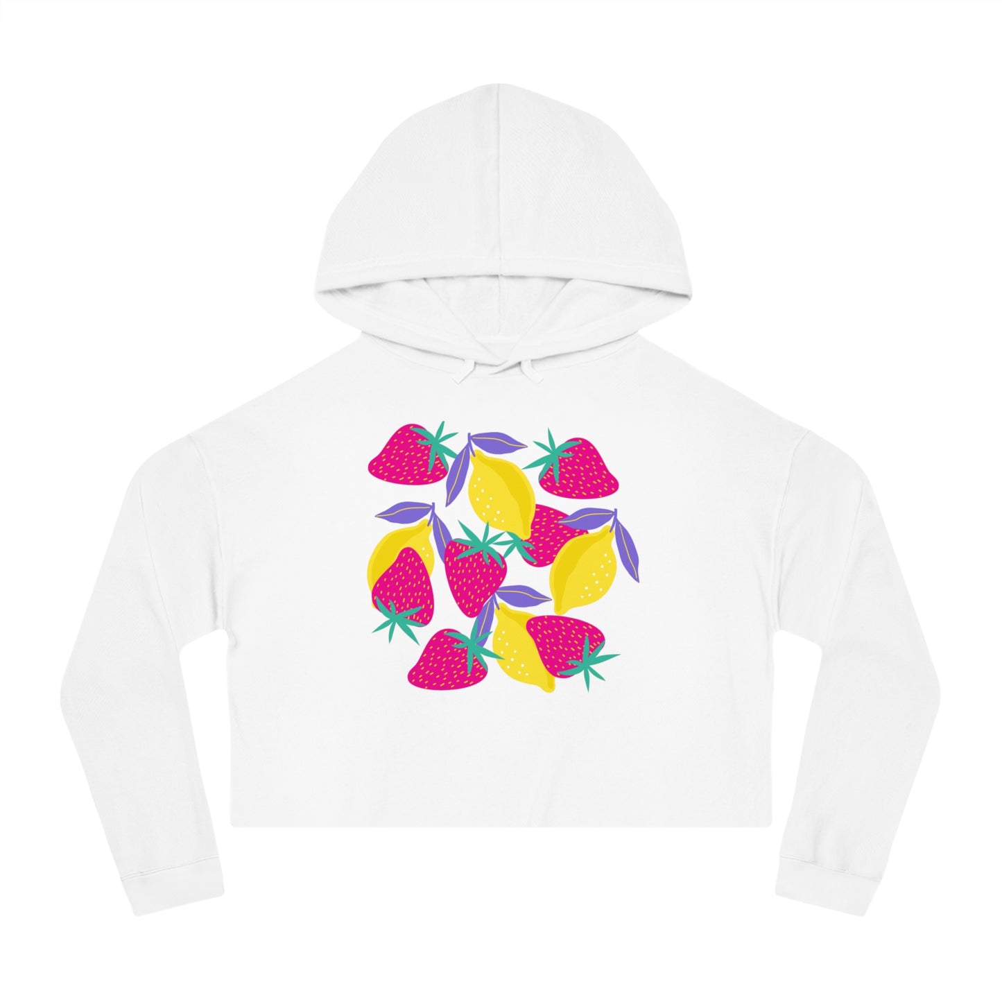 Lemons & Strawberries Crop Hoodie