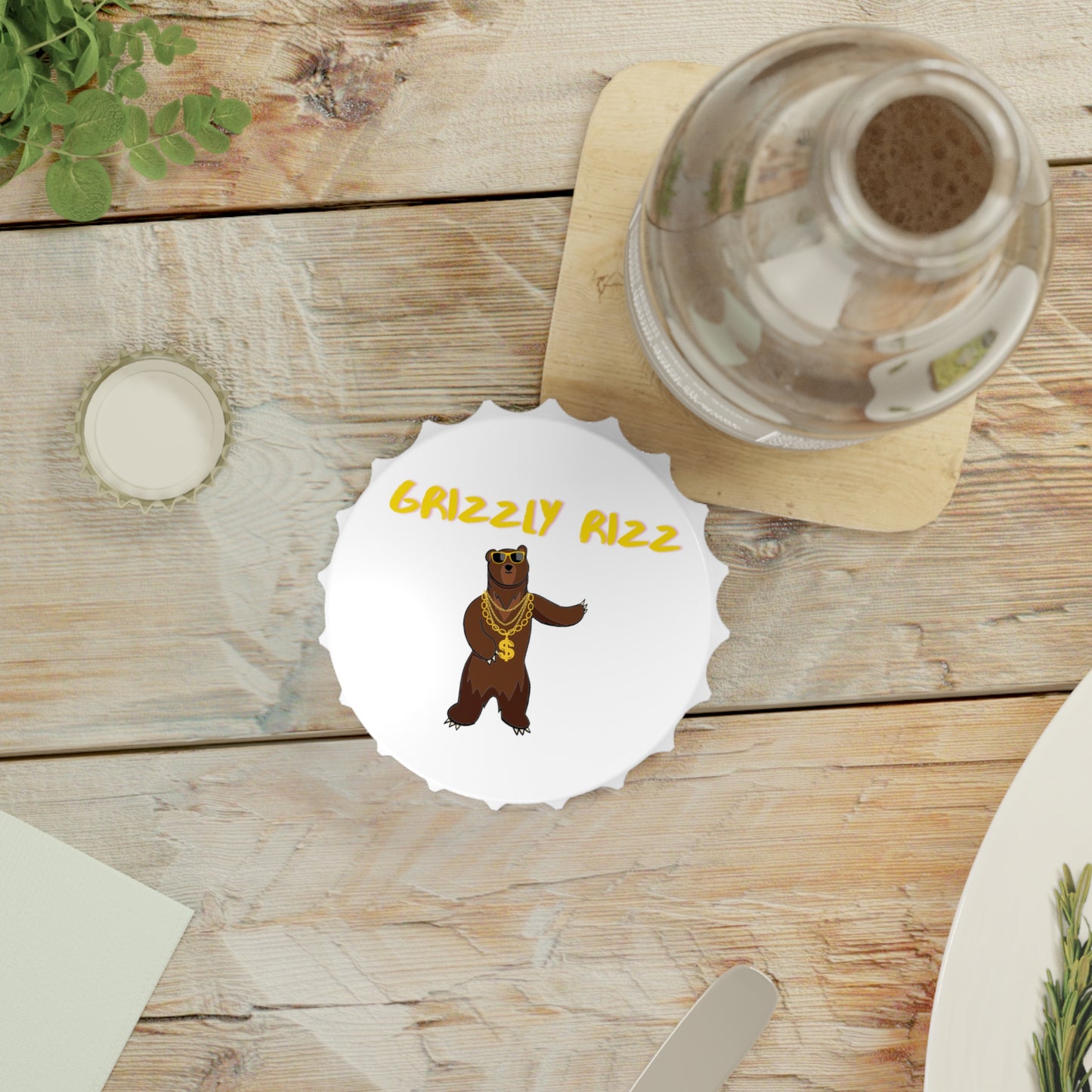 Grizzly Rizz Bear Bottle Opener