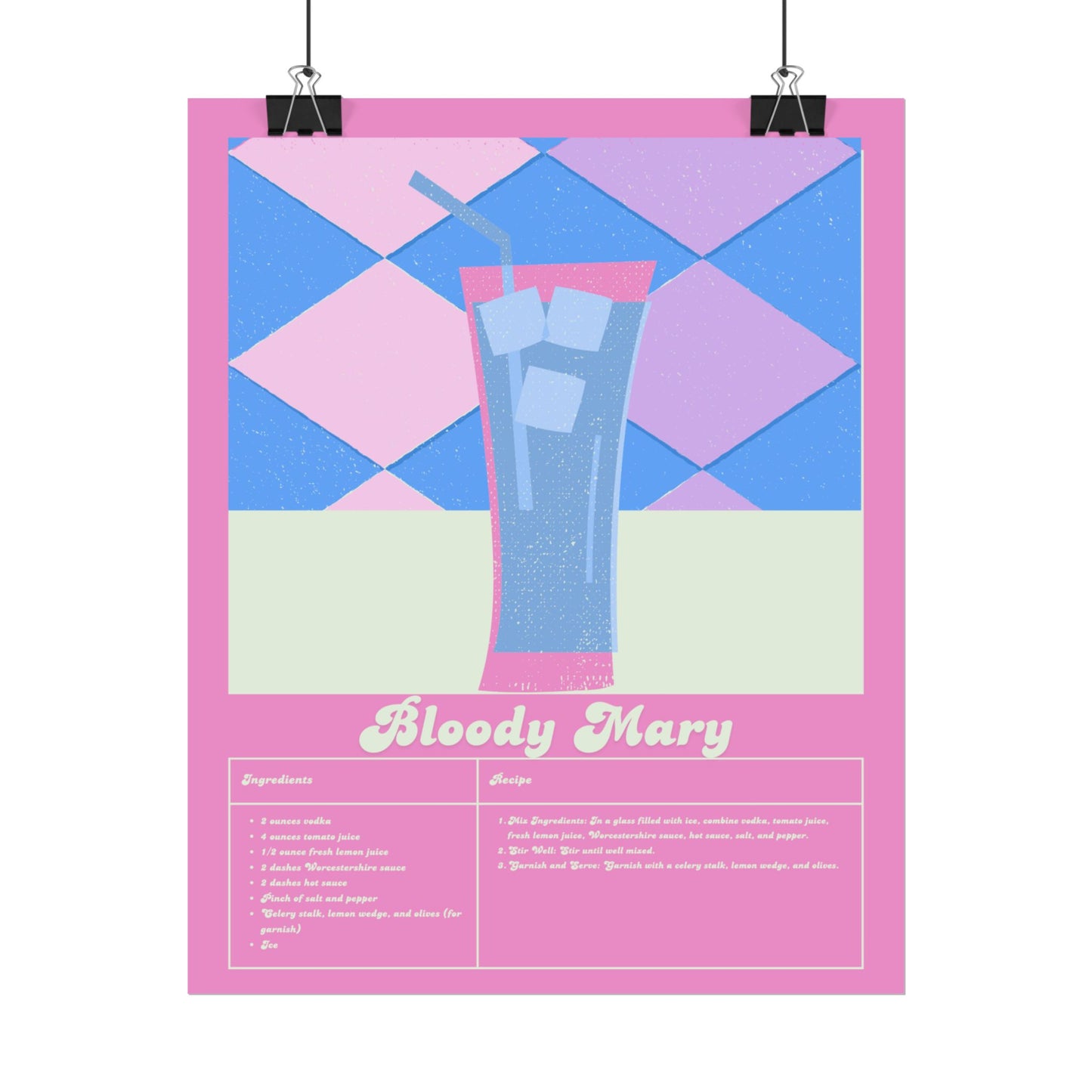 Bloody Mary Illustration Vertical Poster SMALL EU