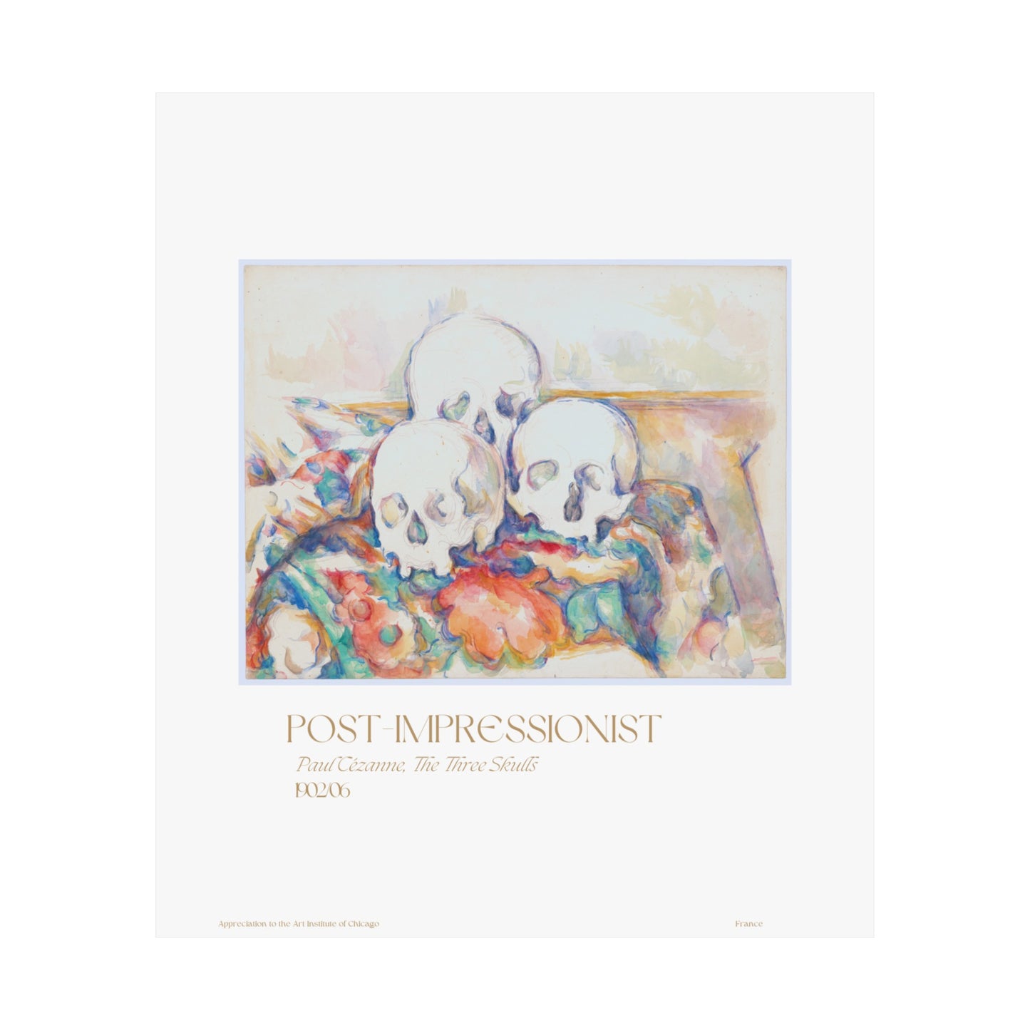 Paul Cézanne, The Three Skulls 1903/06 Vertical Poster