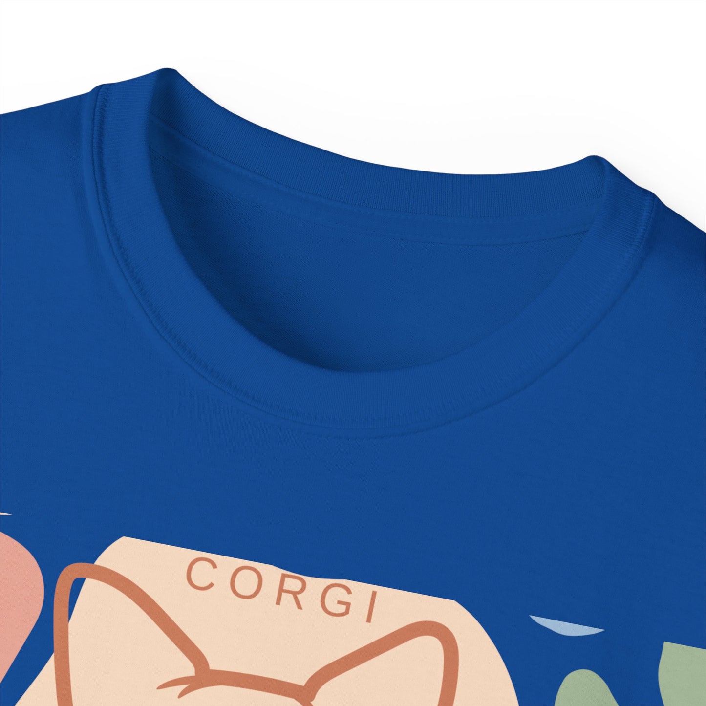 Linda camiseta unisex de algodón ultra fino con grupa de corgi 