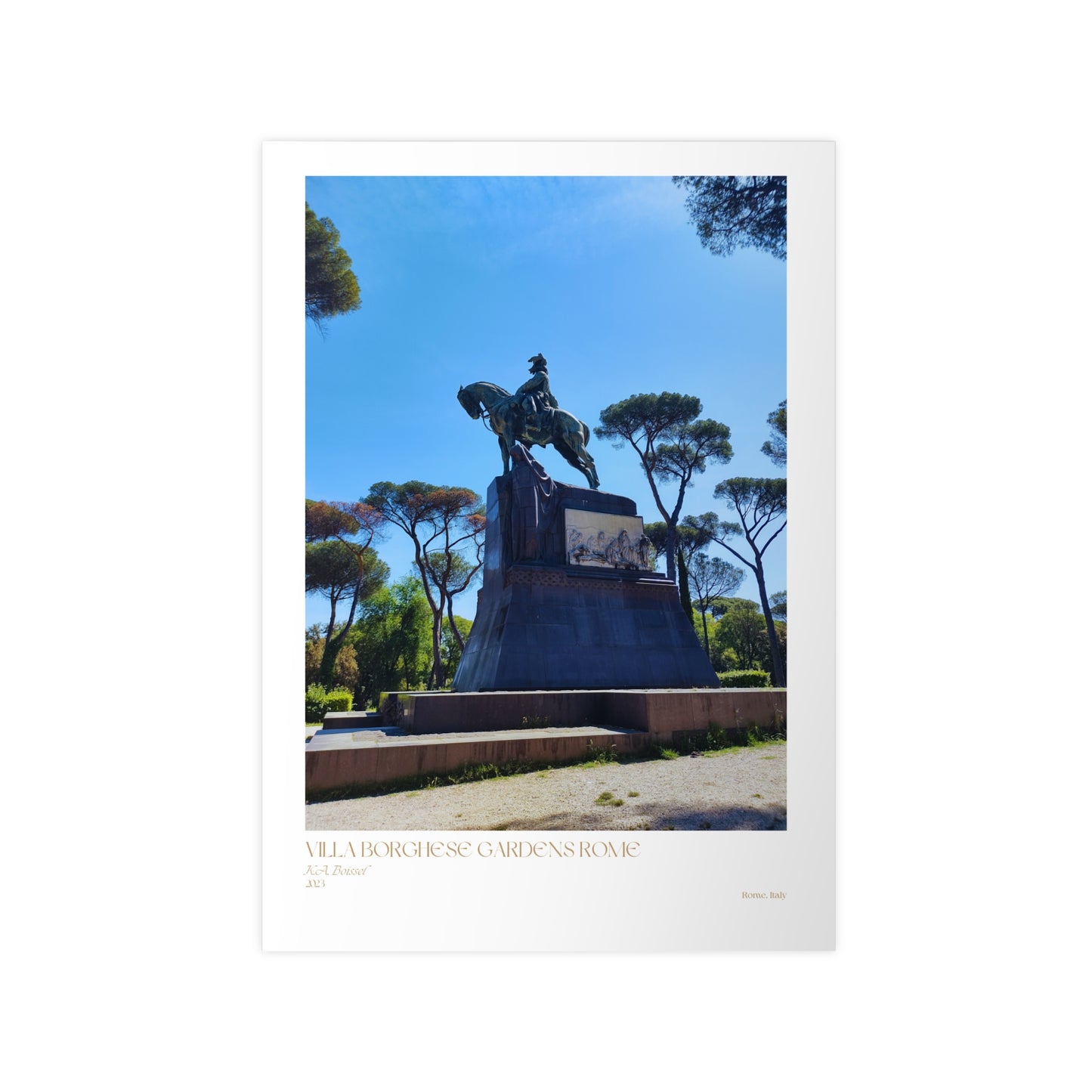 Villa Borghese Gardens Rome Matte Photograph Vertical Posters EU