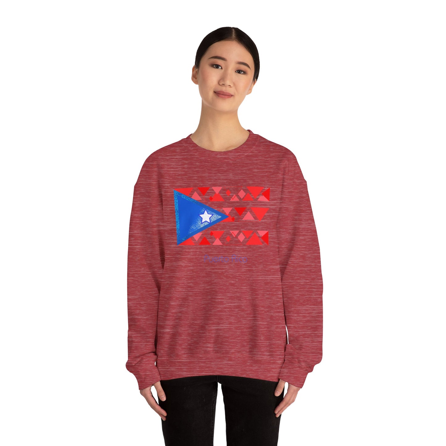 Sudadera unisex con cuello redondo y mezcla pesada Modern Puerto Rico