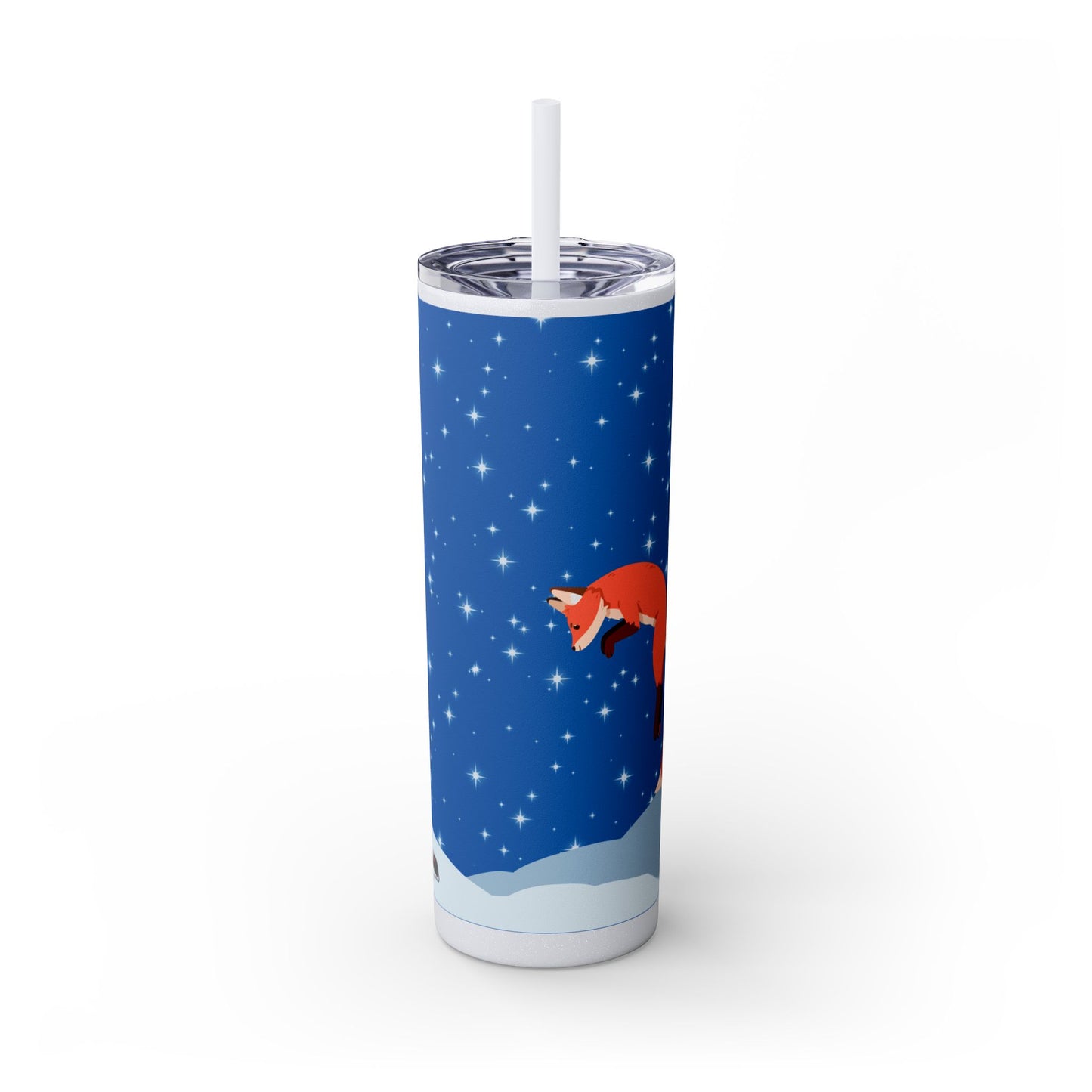 Snow Jumping Fox Tumbler with Straw, 20oz