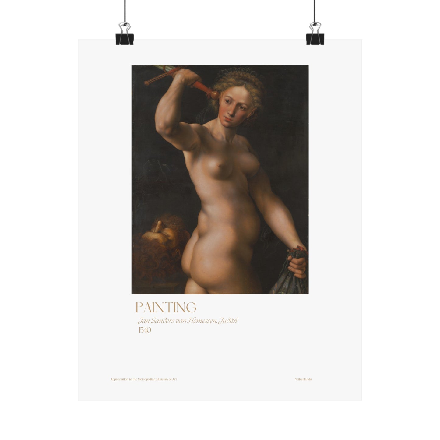 Jan Sanders van Hemessen, Judith 1540 Vertical Posters