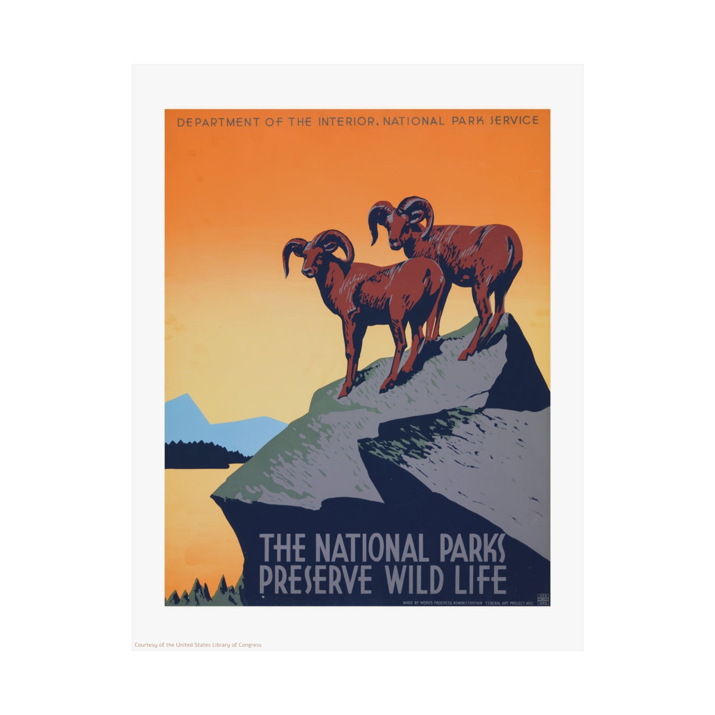 National Park Illustration Vertical Poster