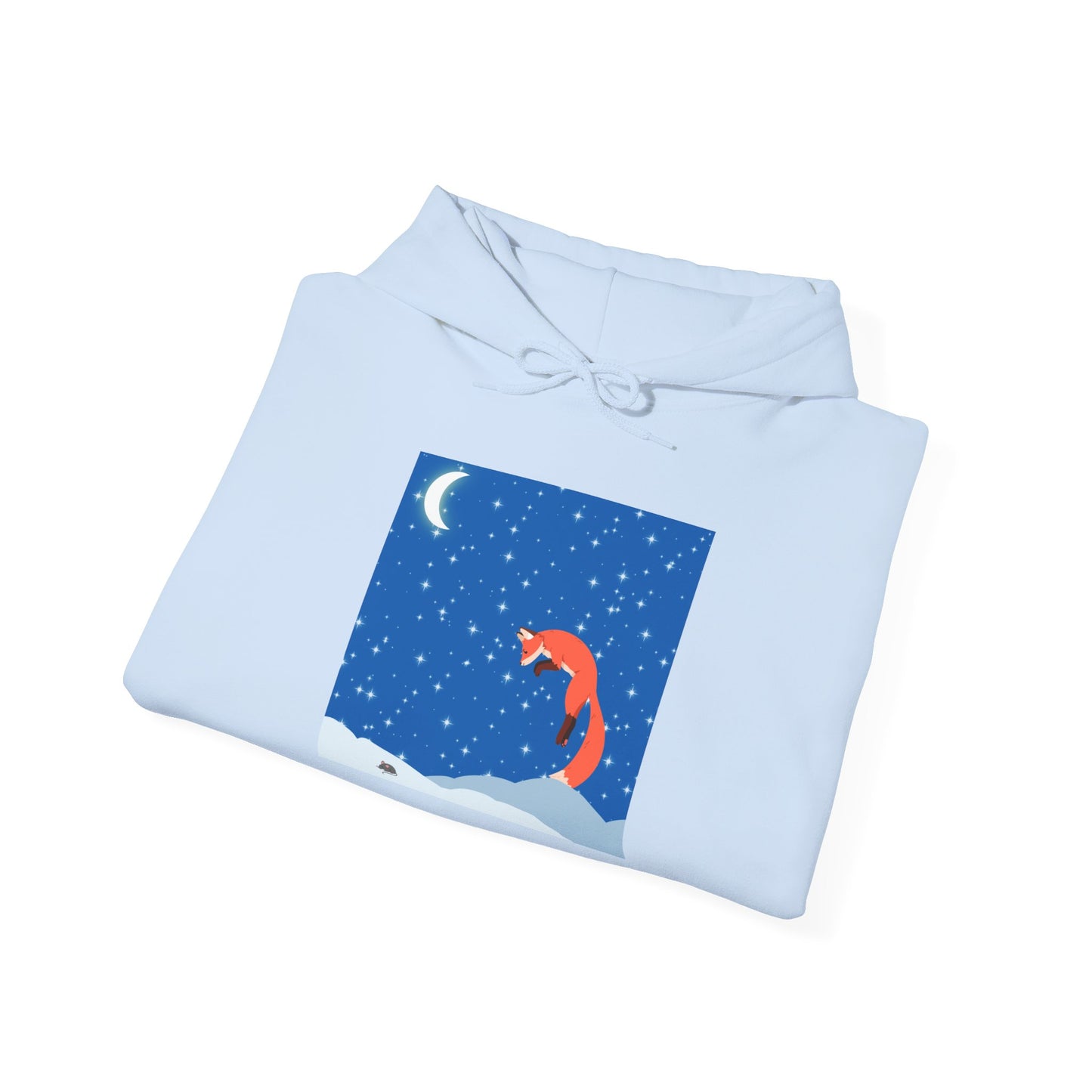 Sudadera unisex con capucha y mezcla pesada Snow Jumping Fox 