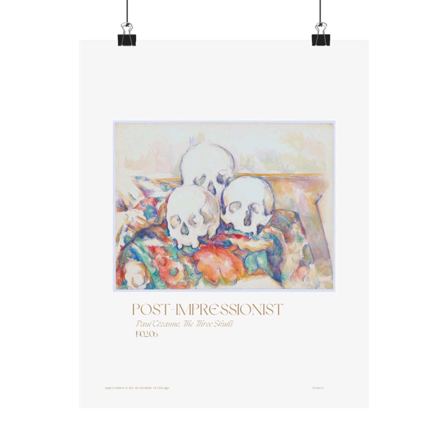 Paul Cézanne, The Three Skulls 1903/06 Vertical Poster