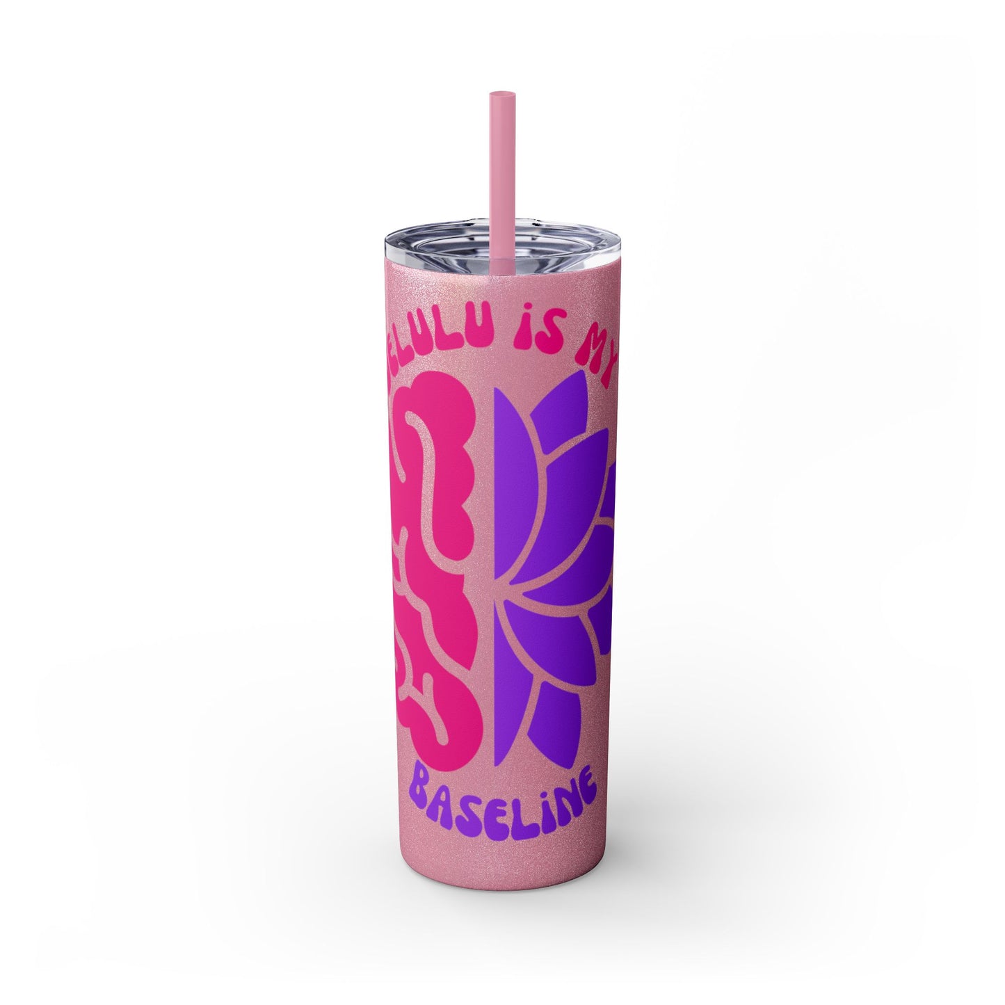 Delulu is My Baseline Tumbler with Straw, 20oz