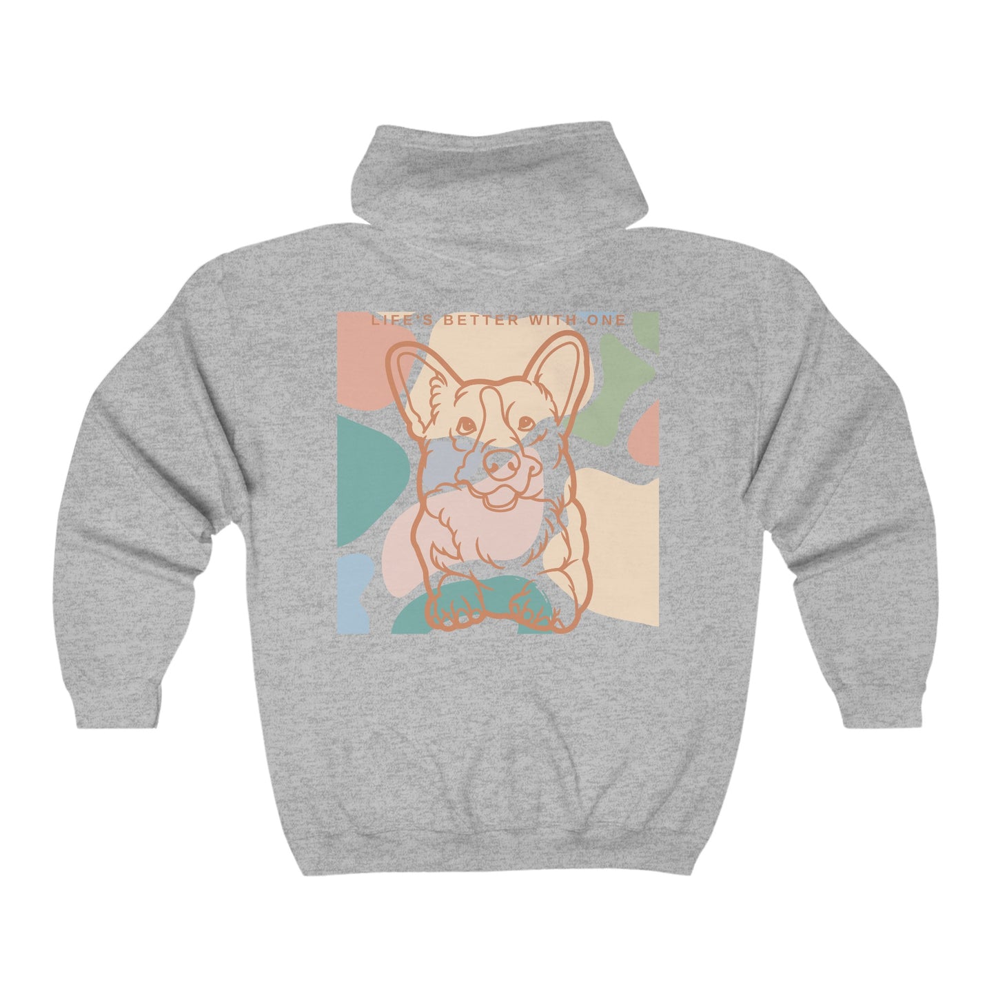 Cute Corgi Unisex Heavy Blend™ Full Zip Hooded Sweatshirt