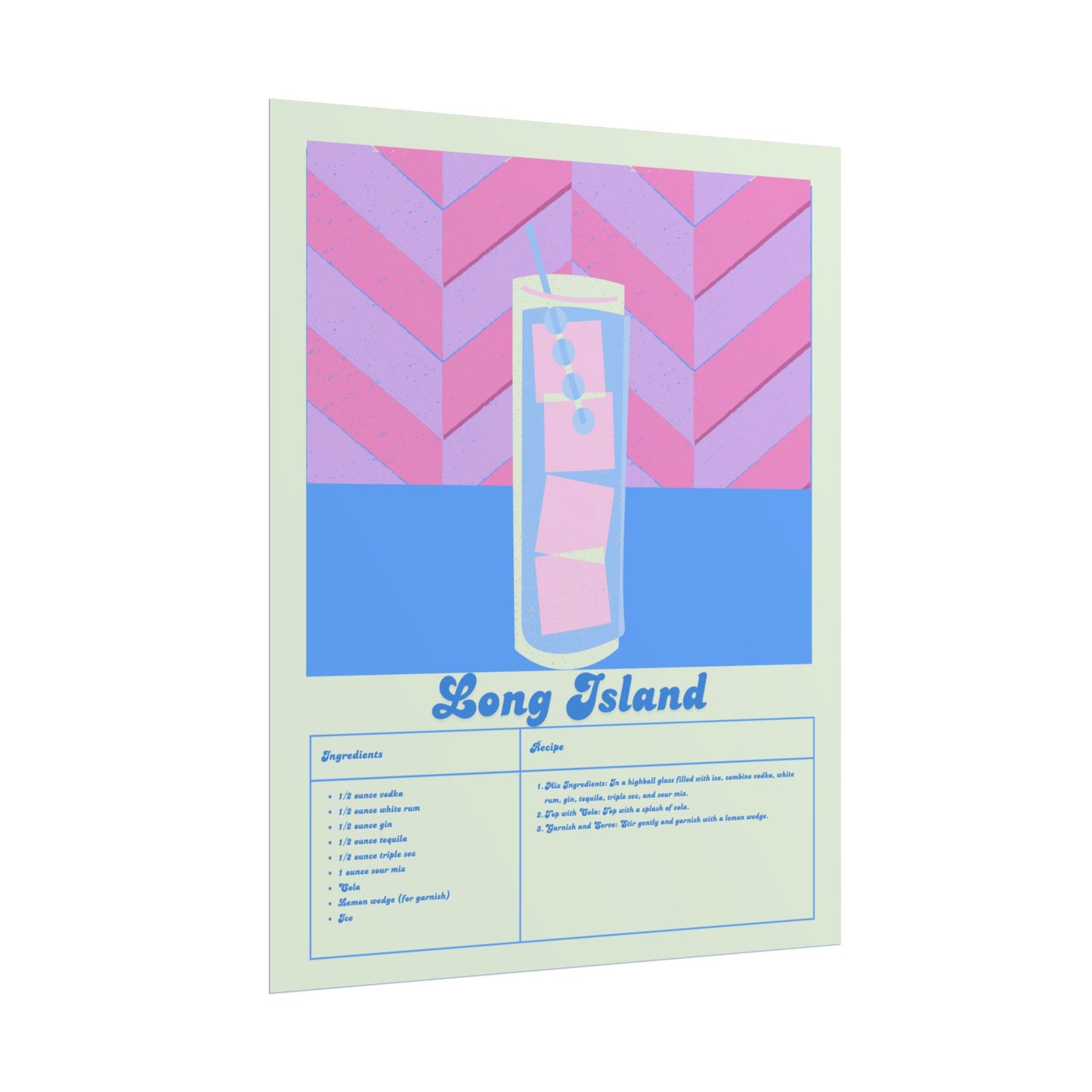 Long Island Illustration Vertical Poster SMALL EU