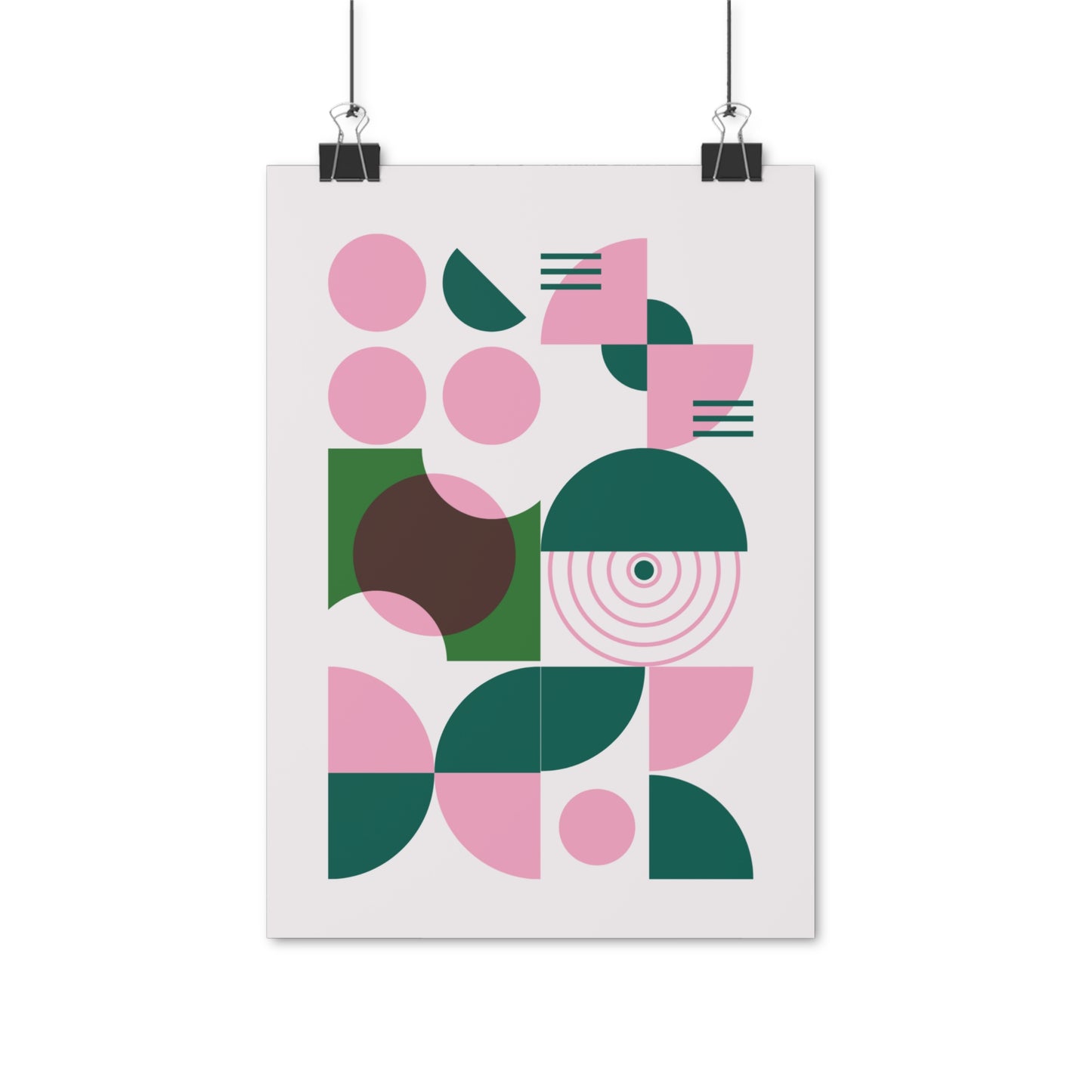 Circles in Green and Pink Illustration Vertical Poster EU