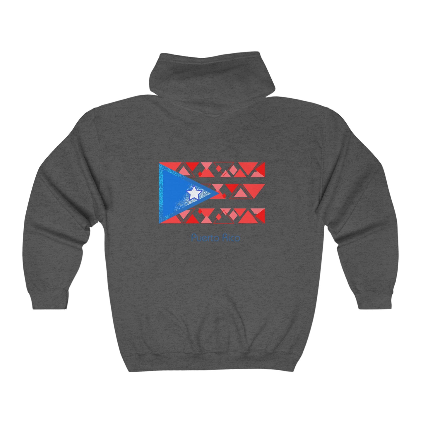 Sudadera unisex con capucha y cierre completo de mezcla pesada Modern Puerto Rico