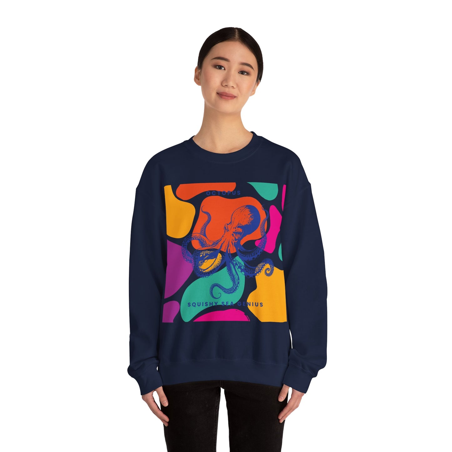 Squishy Sea Genius Octopus Unisex Heavy Blend™ Crewneck Sweatshirt Eu