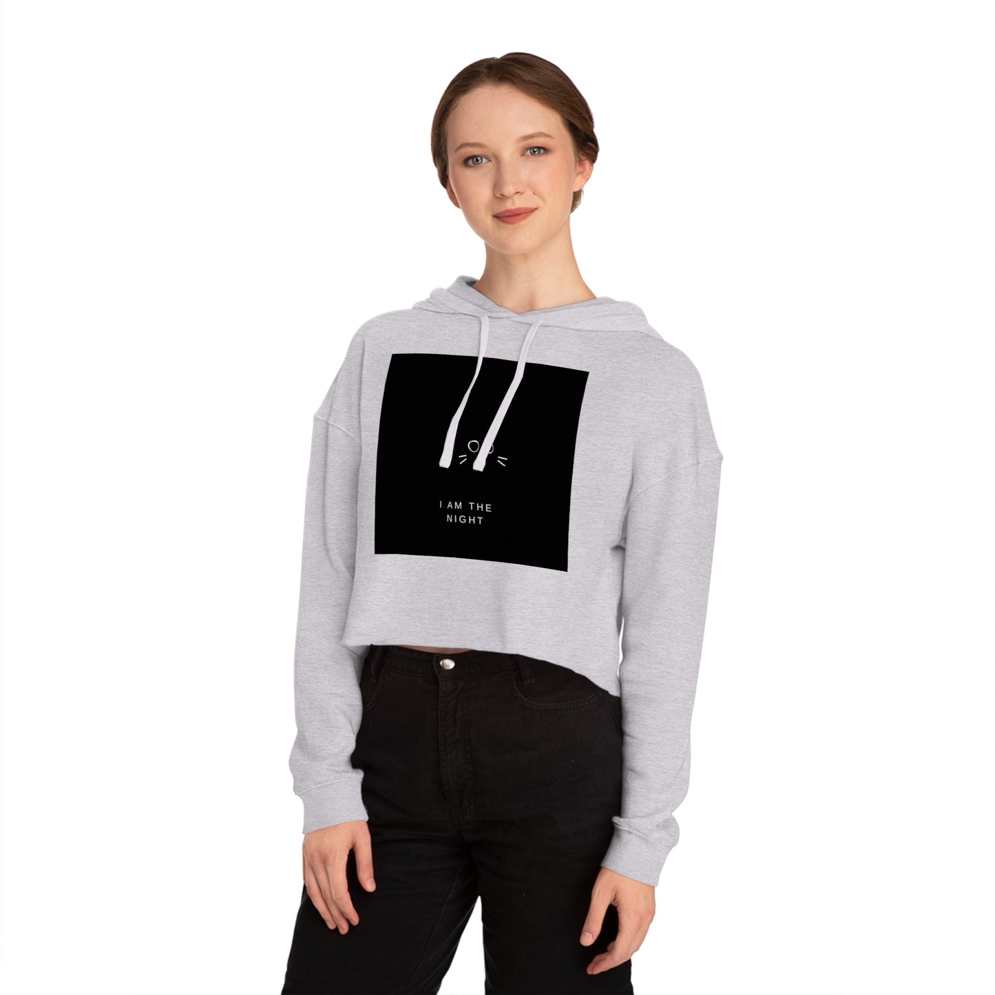 Black Cat Crop Hoodie