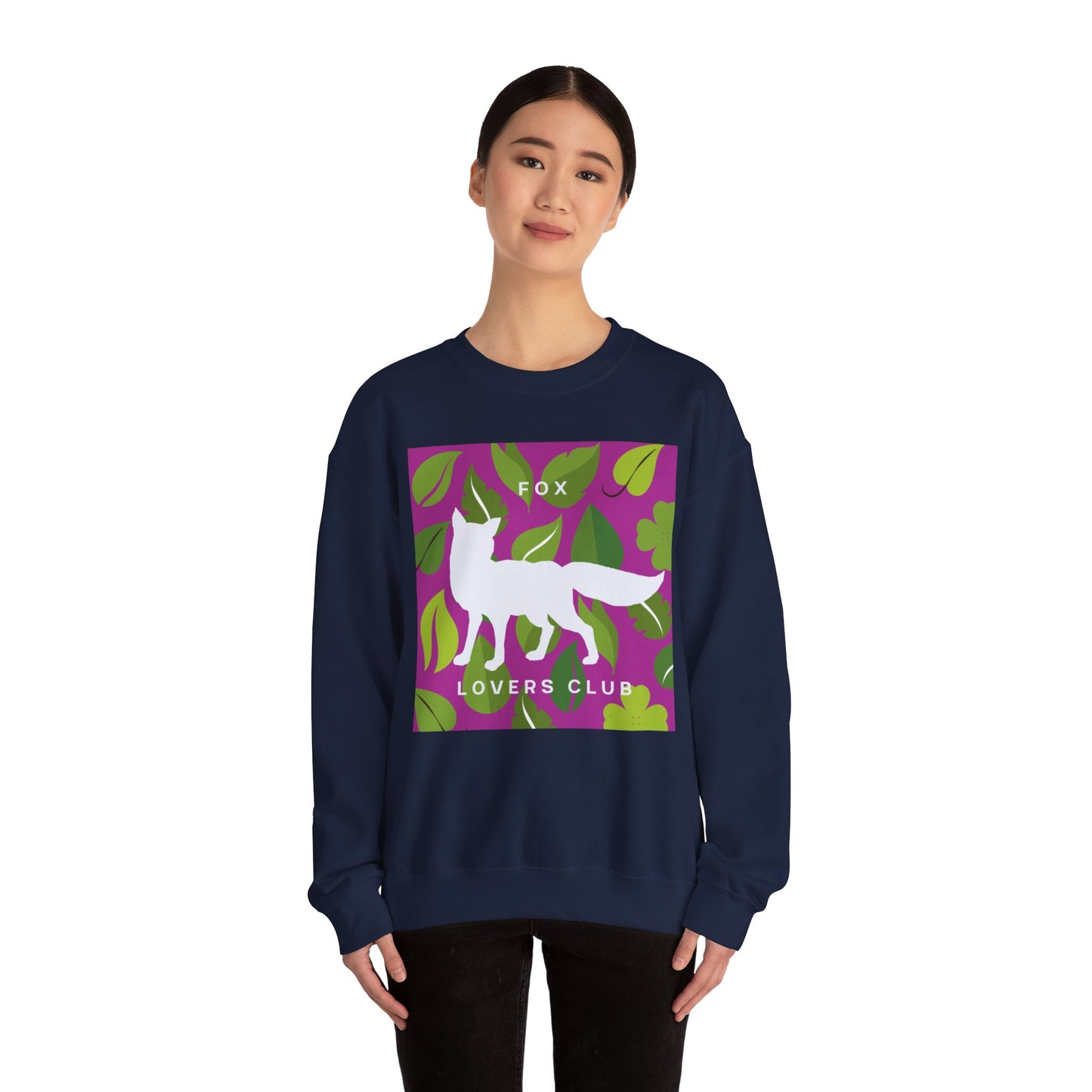 Sudadera unisex de cuello redondo y mezcla pesada Fox Lovers Club 