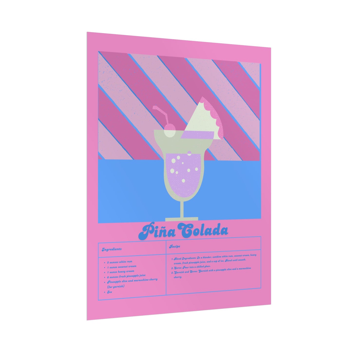 Pina Colada Illustration Vertical Poster SMALL EU